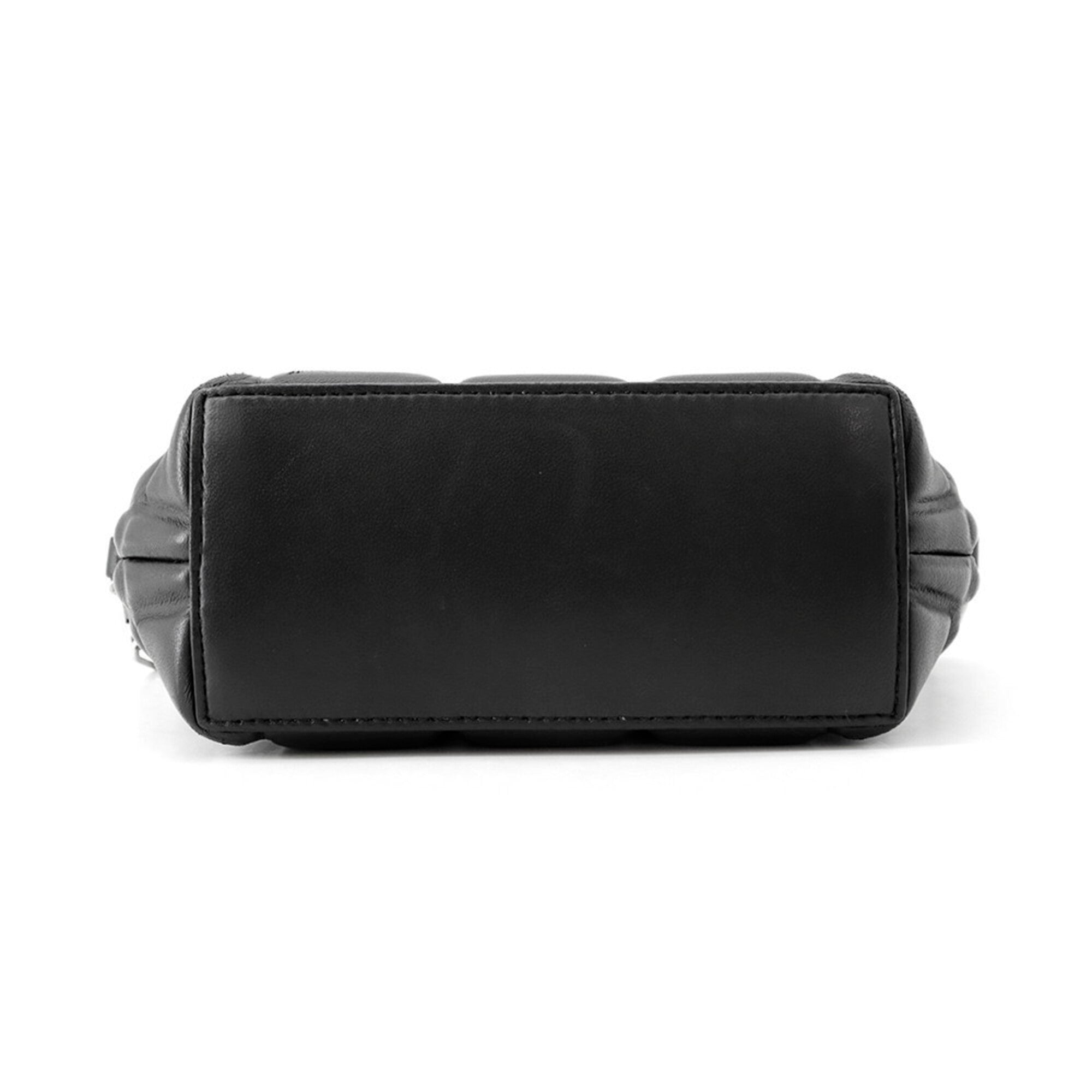 Bottega Veneta Black Leather Handbag Shoulder Bag (Pre-Owned)