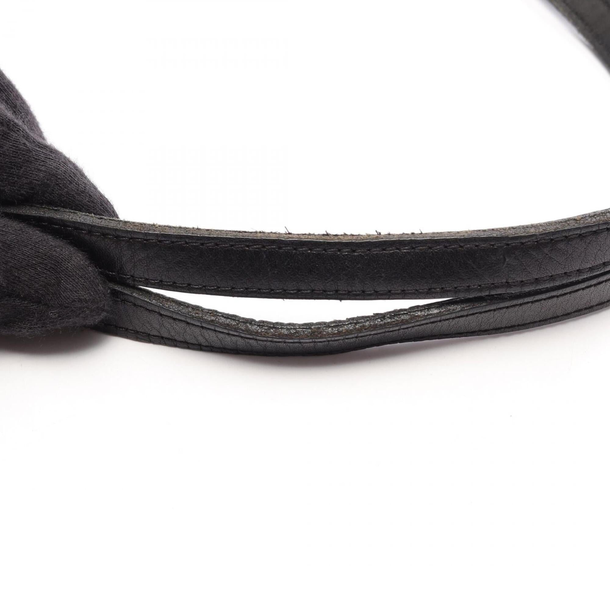 Christian Dior Black Canvas Leather Handbag Tote Bag (Pre-Owned)