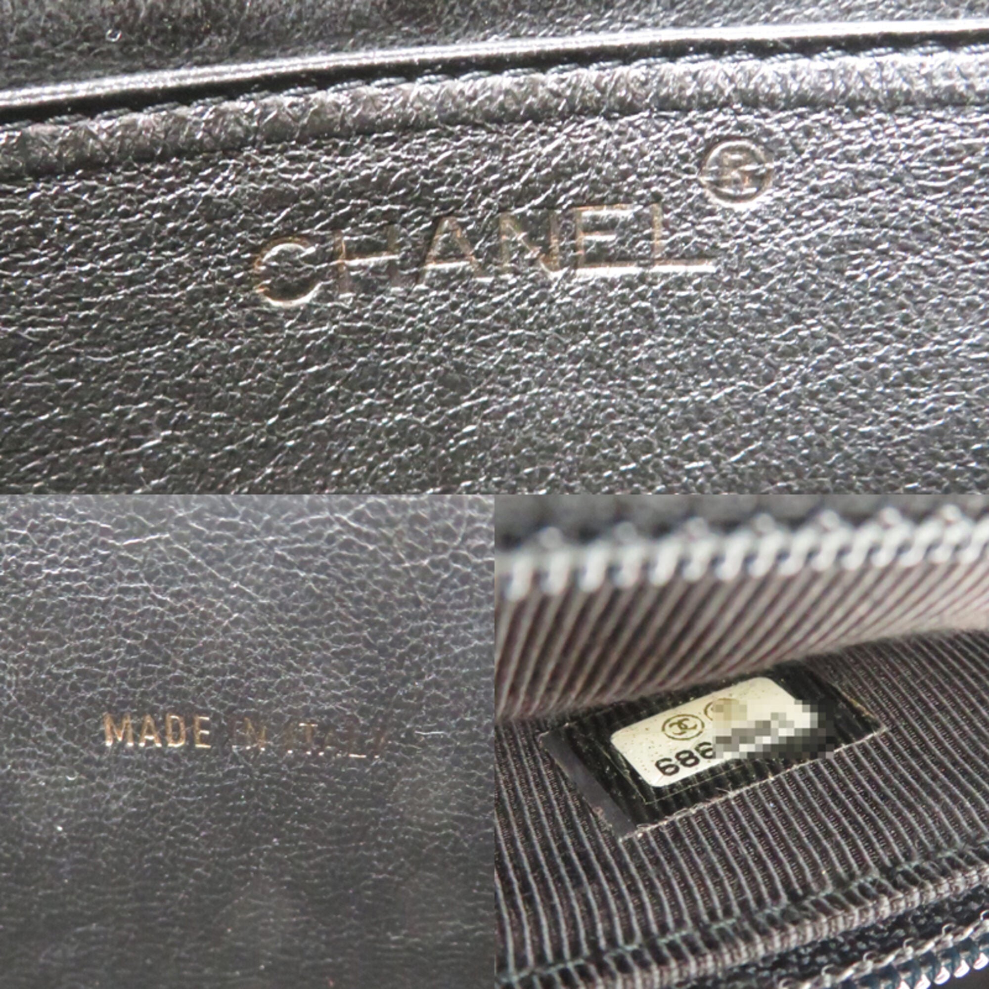 Chanel Black Grained Calfskin Handbag (Pre-Owned)
