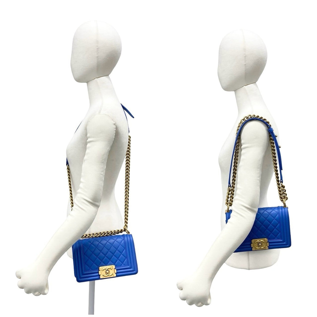 Chanel Blue Leather Shoulder Bag (Pre-Owned)