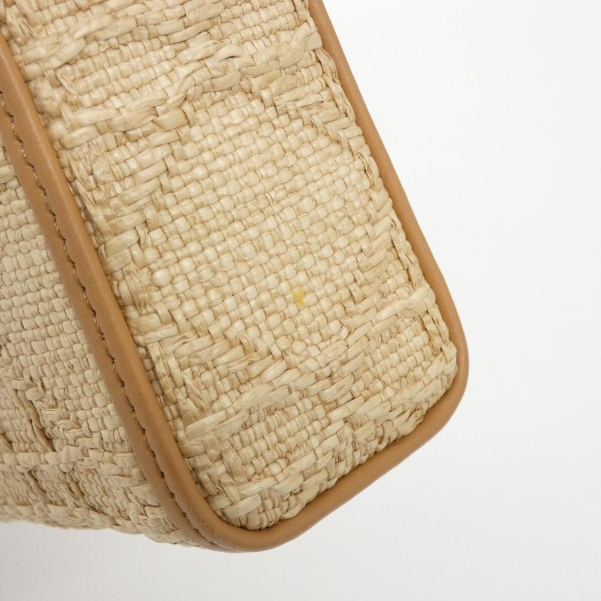 Christian Dior Beige Raffia Leather Handbag (Pre-Owned)
