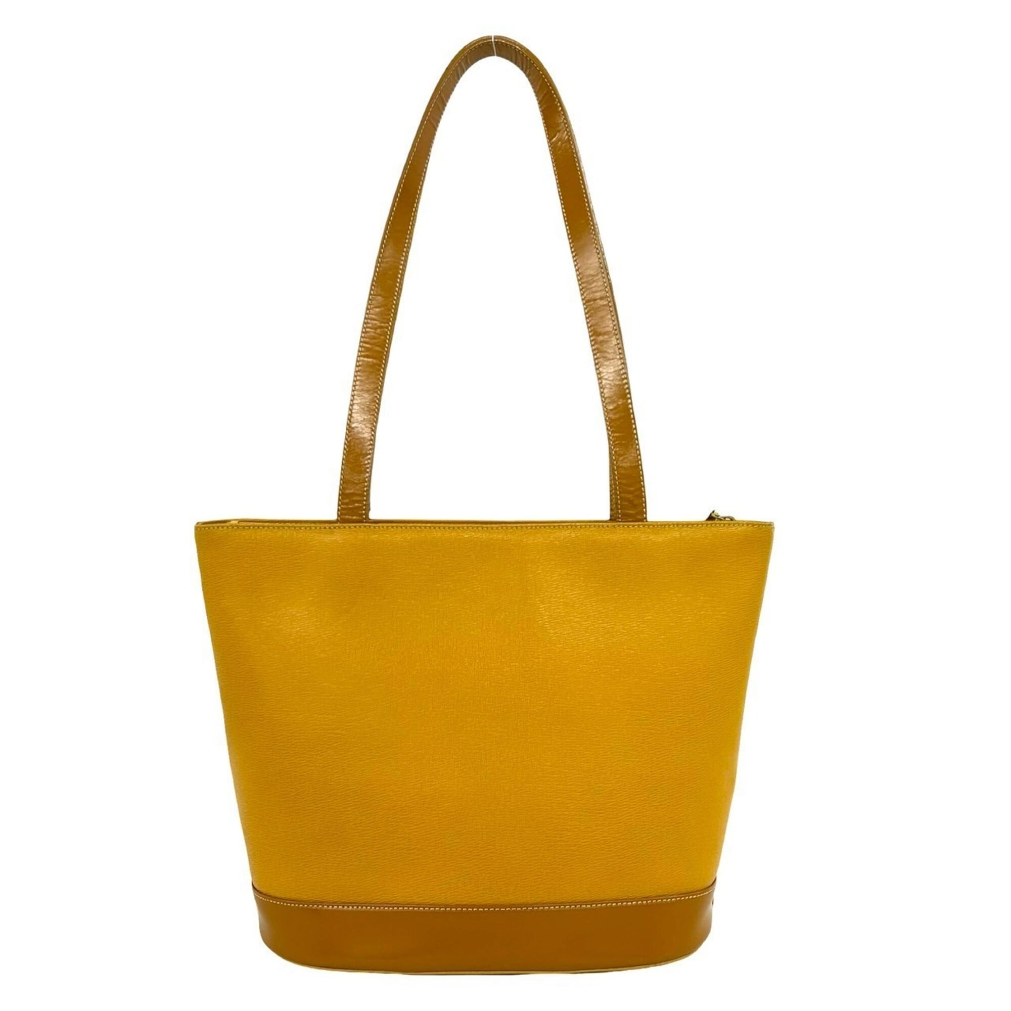 Burberry Yellow Leather Shoulder Bag Tote Bag (Pre-Owned)