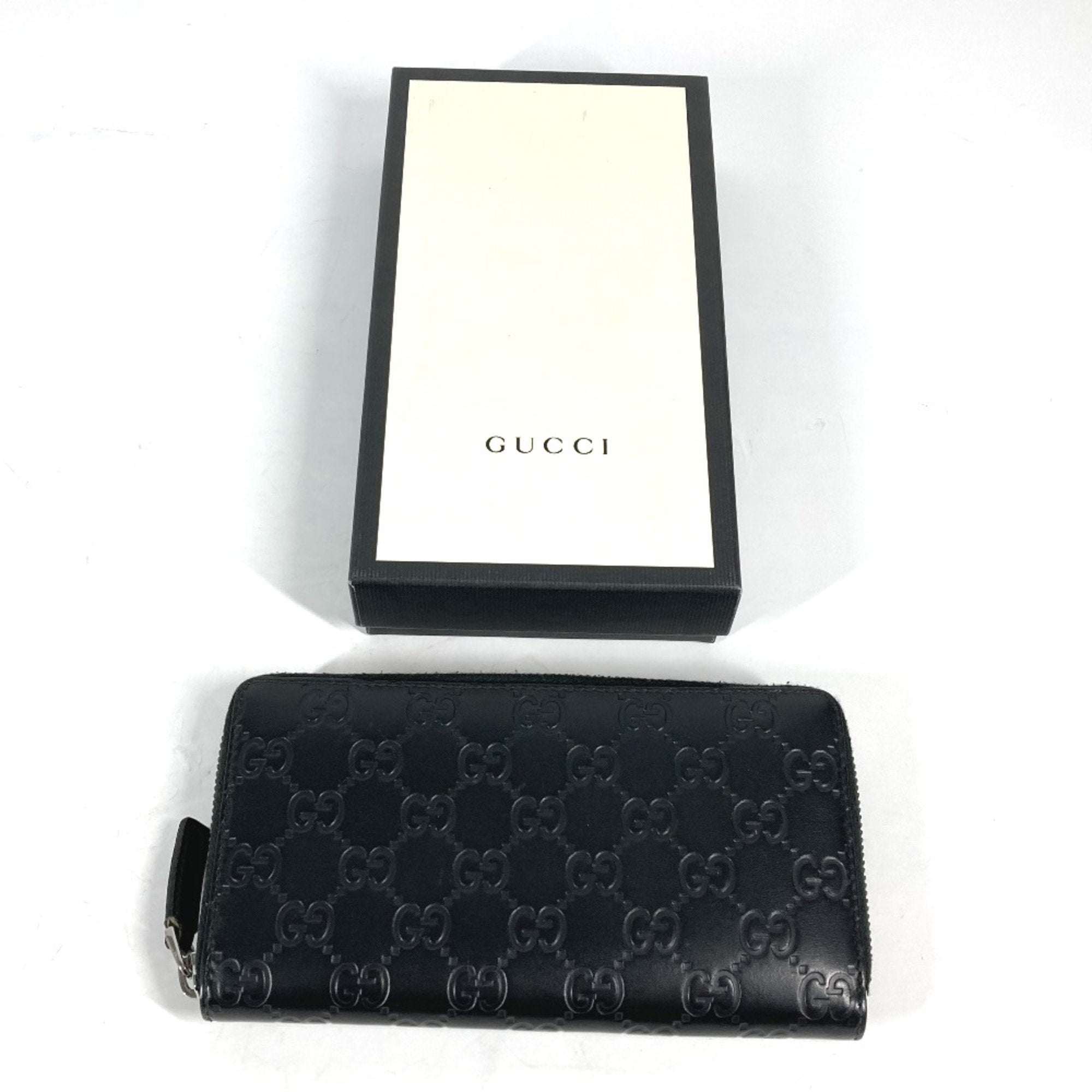 Gucci Black Leather Long Wallet (Bi-Fold) (Pre-Owned)