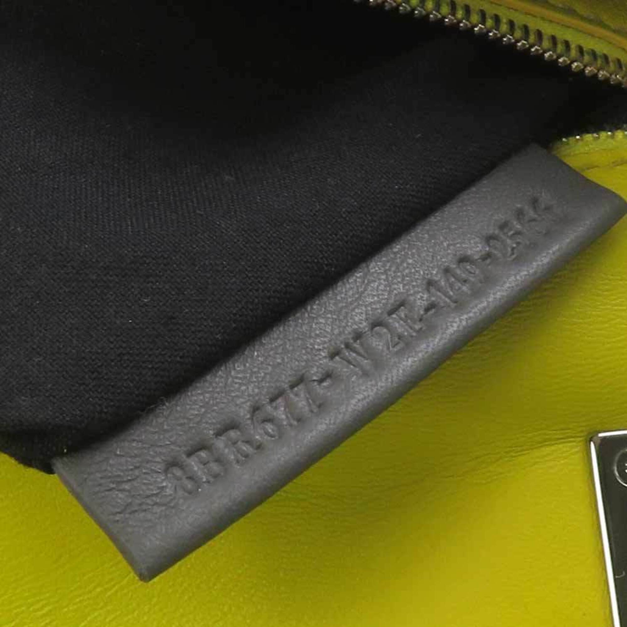 Fendi Gray Yellow Leather Shoulder Bag (Pre-Owned)