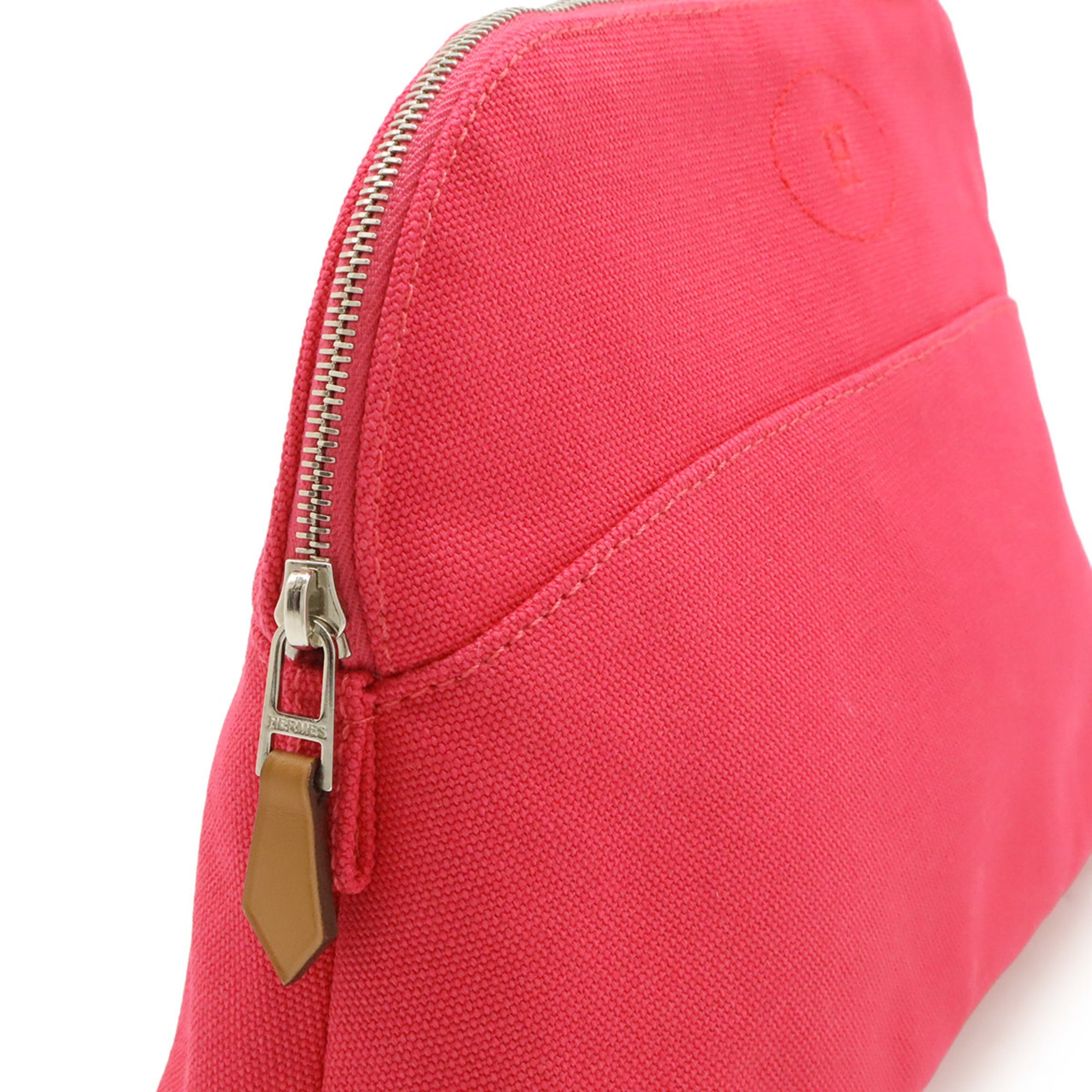 Hermes Fuchsia Canvas Handbag (Pre-Owned)