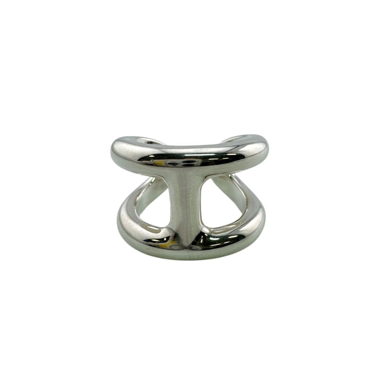 Hermes Silver Silver 925 Band Ring (Pre-Owned)