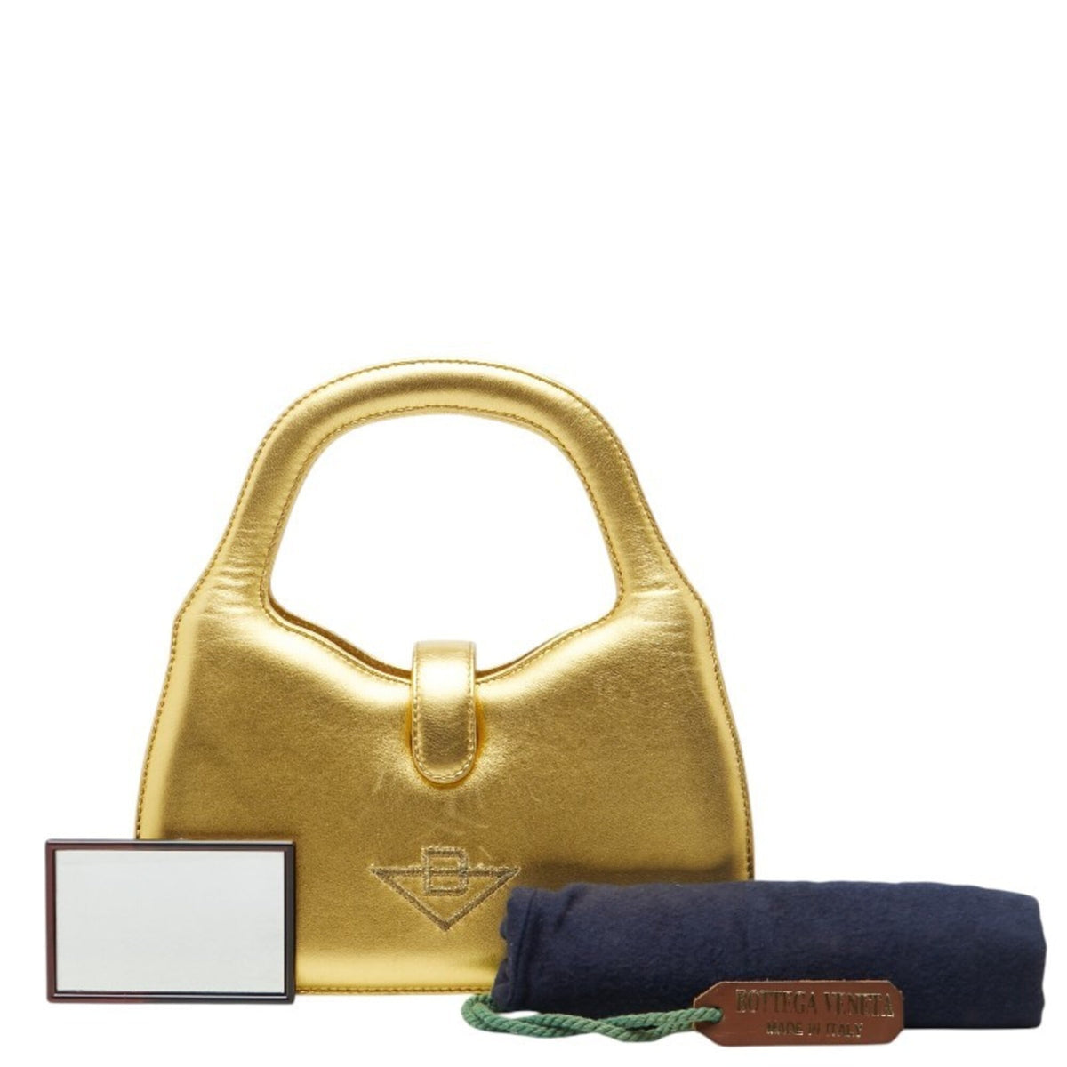 Bottega Veneta Gold Leather Handbag (Pre-Owned)