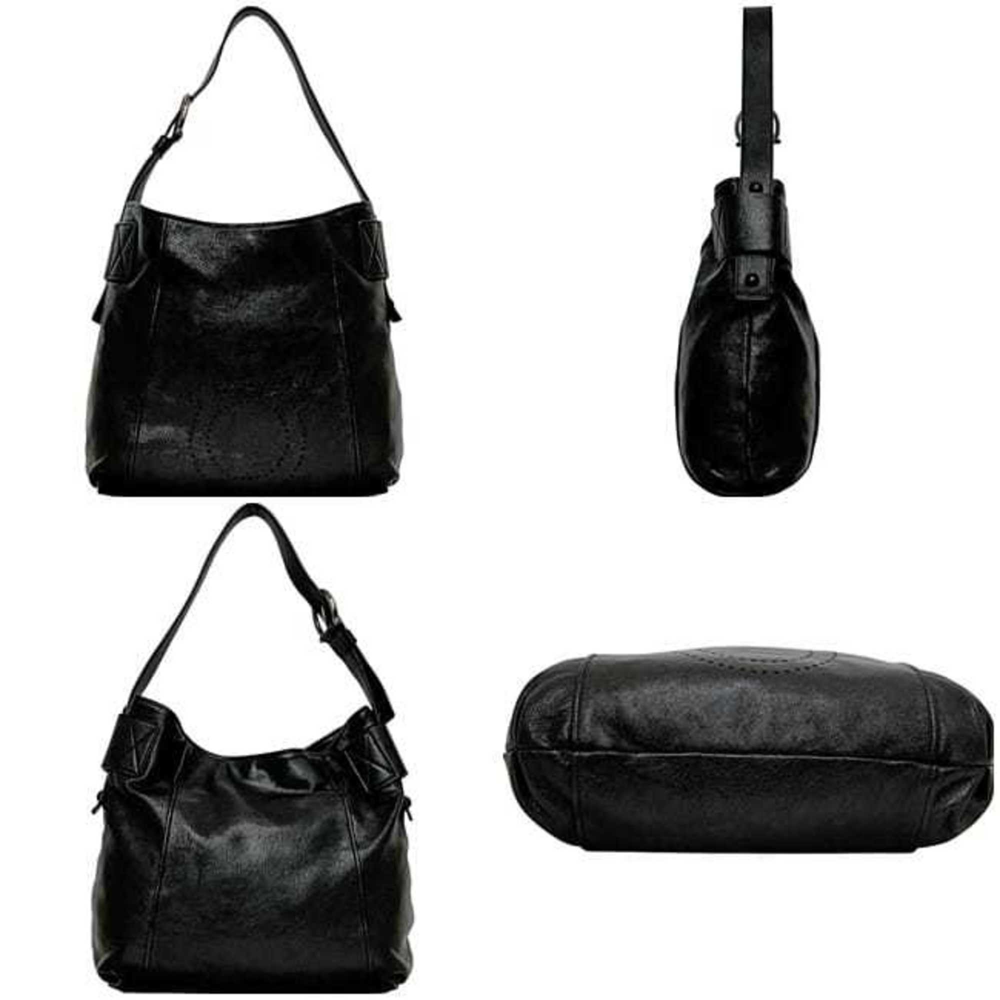Salvatore Ferragamo Black Leather Shoulder Bag (Pre-Owned)