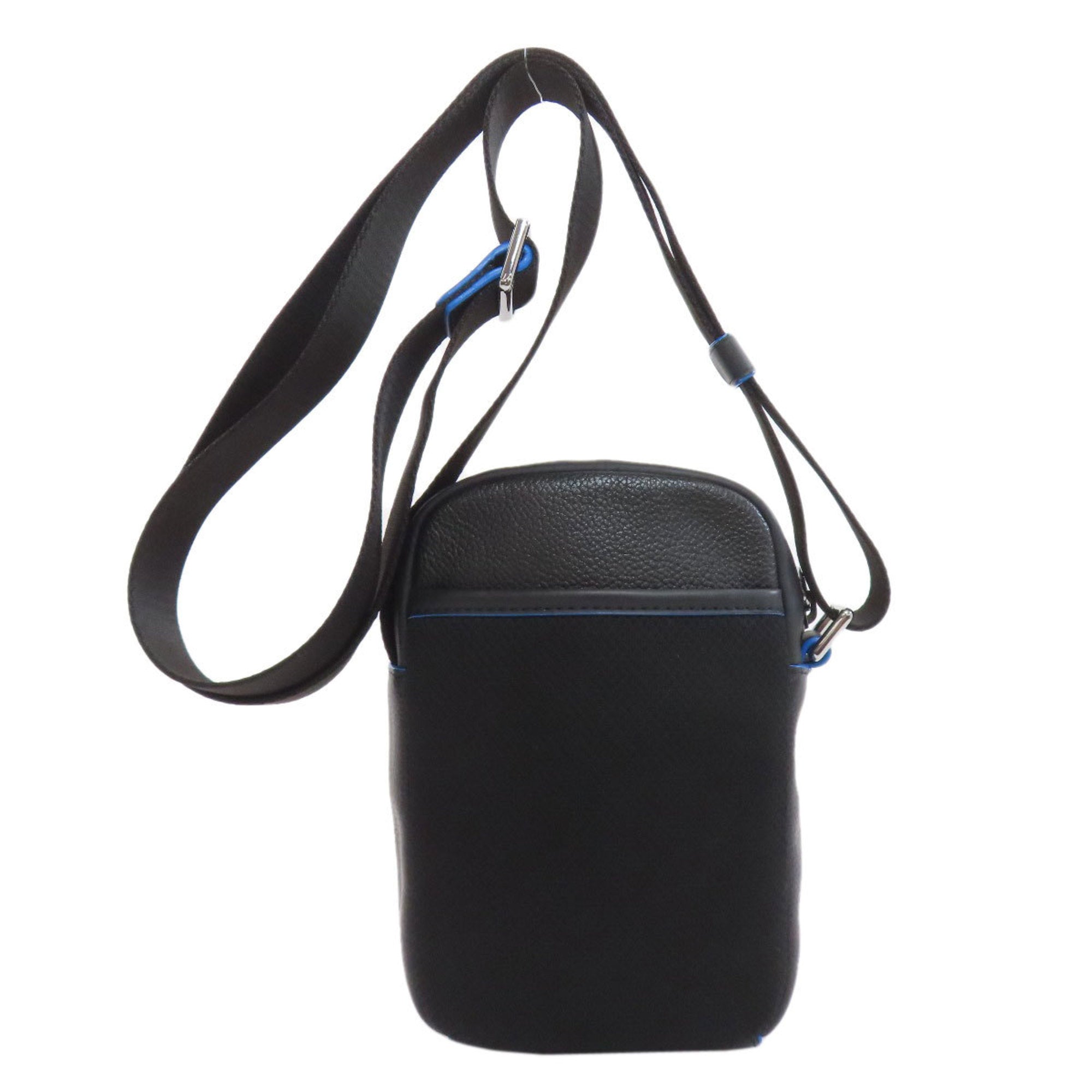 Michael Kors Black Blue Leather Nylon Shoulder Bag (Pre-Owned)