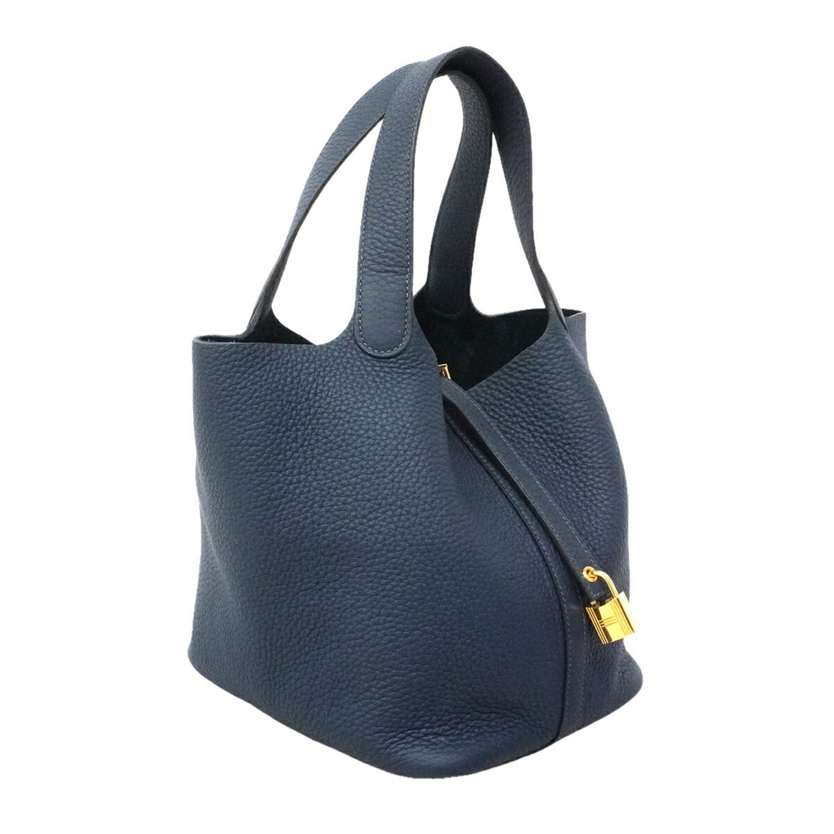 Hermes Navy Taurillon Clemence Leather Handbag (Pre-Owned)