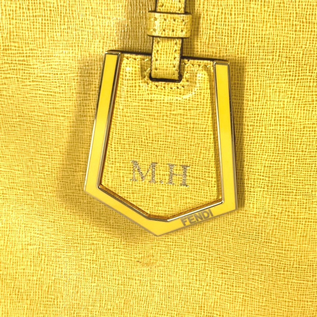 Fendi Yellow Leather Handbag Shoulder Bag Tote Bag (Pre-Owned)
