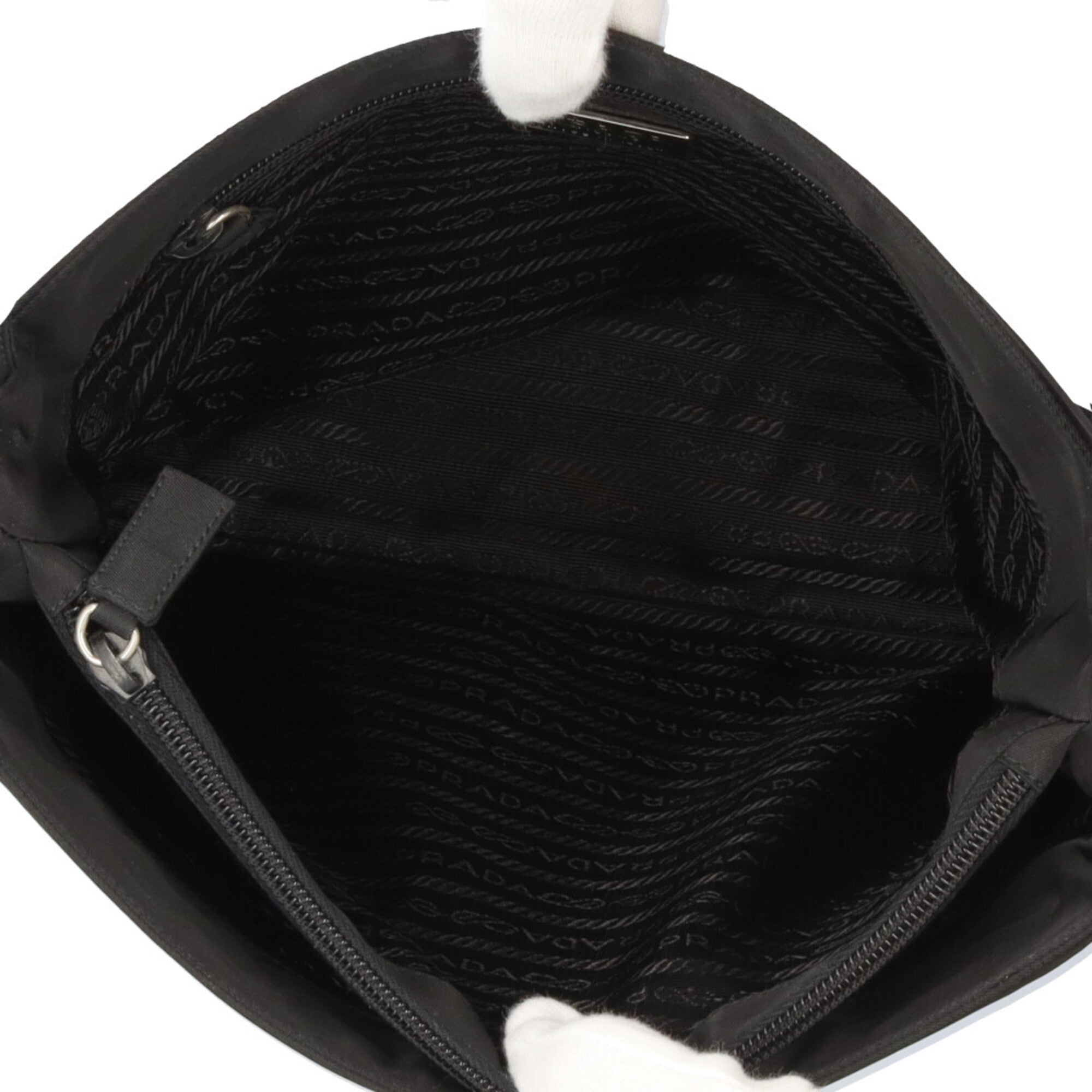 Prada Black Nero Nylon Handbag Tote Bag (Pre-Owned)