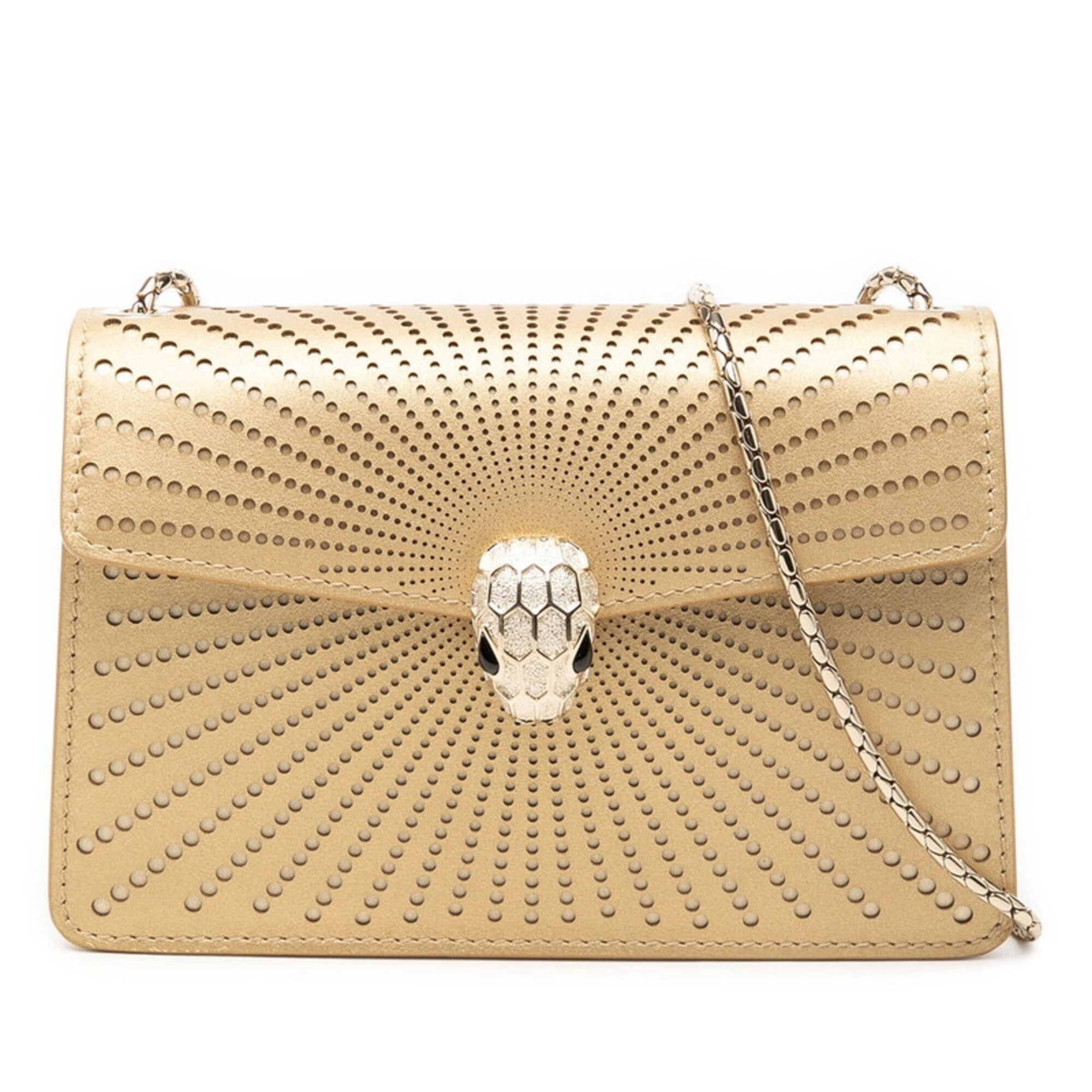 Bvlgari Gold Leather Shoulder Bag (Pre-Owned)