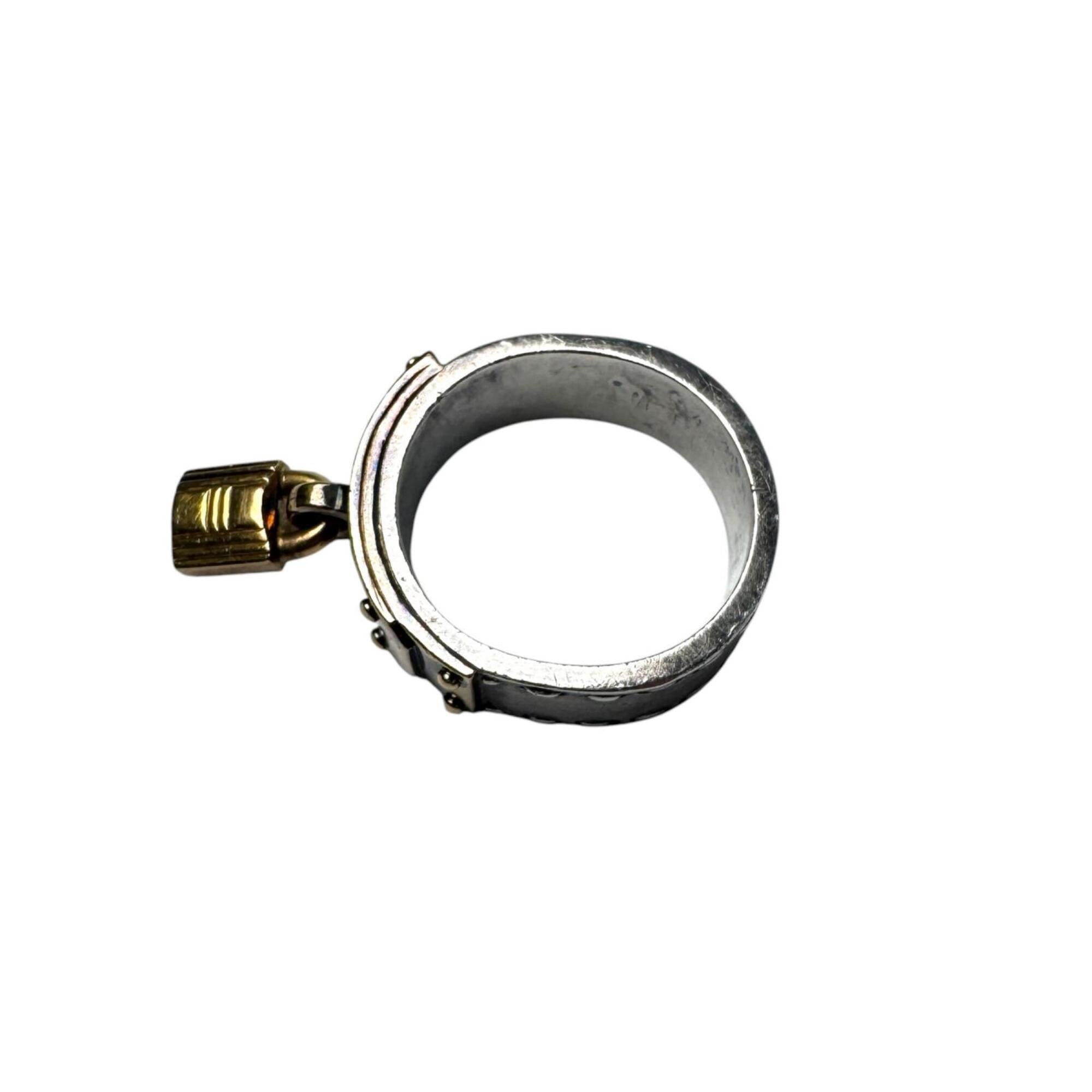 Hermes Gold Silver Yellow Gold (18K) Silver 925 Band Ring (Pre-Owned)
