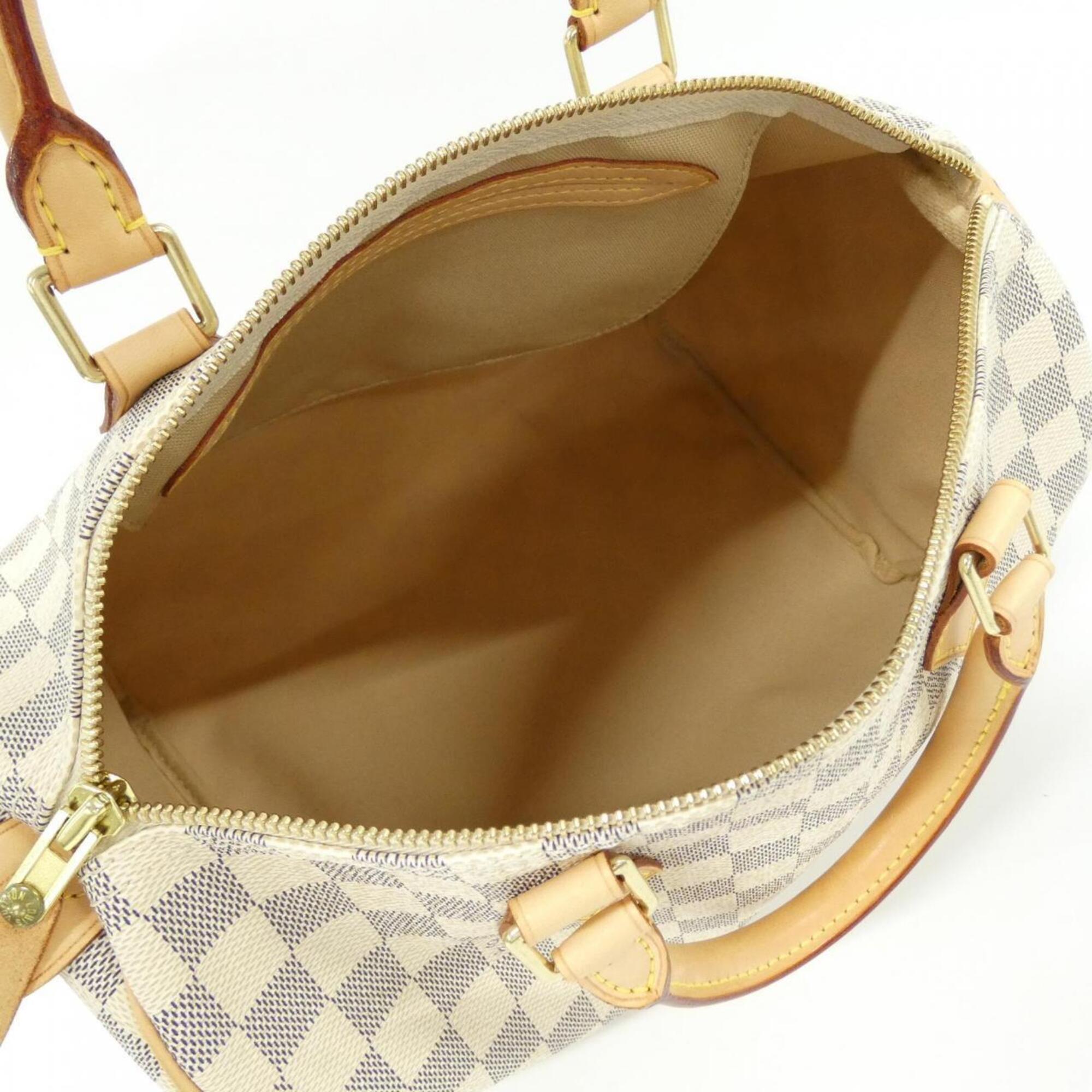 Louis Vuitton Azur White Coated Canvas Boston Bag (Pre-Owned)