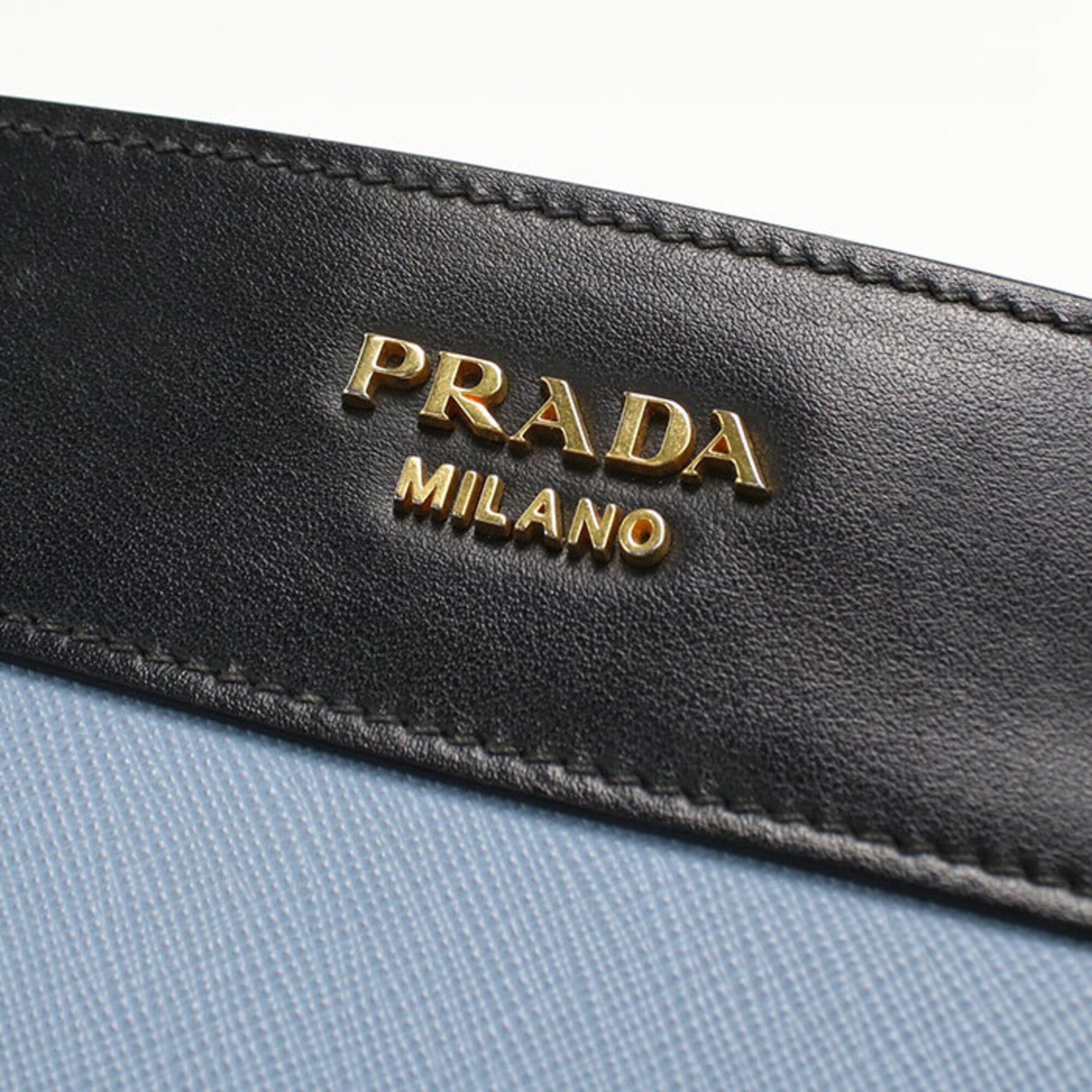Prada Blue Leather Shoulder Bag (Pre-Owned)
