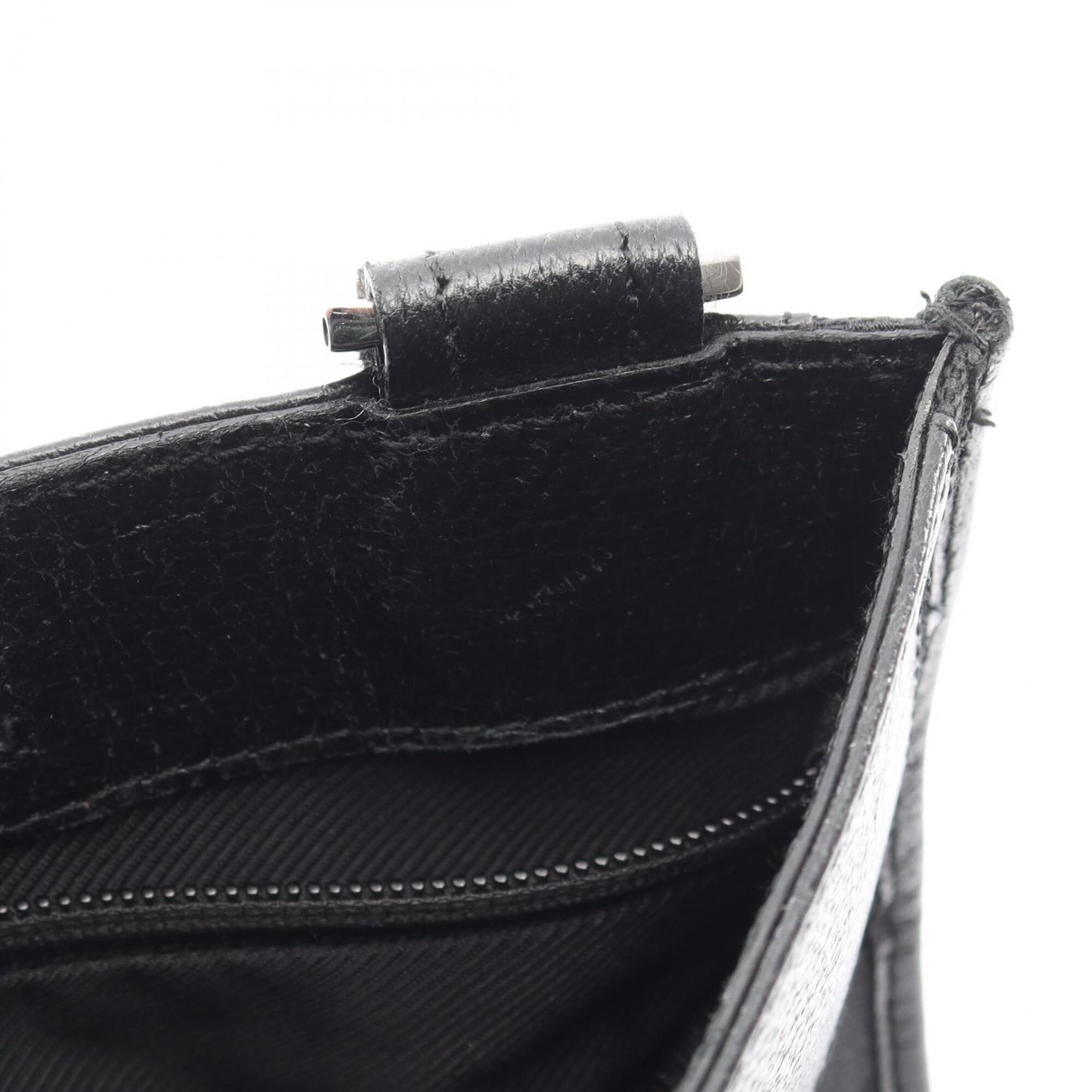 Gucci Black Gg Canvas Leather Handbag Shoulder Bag (Pre-Owned)