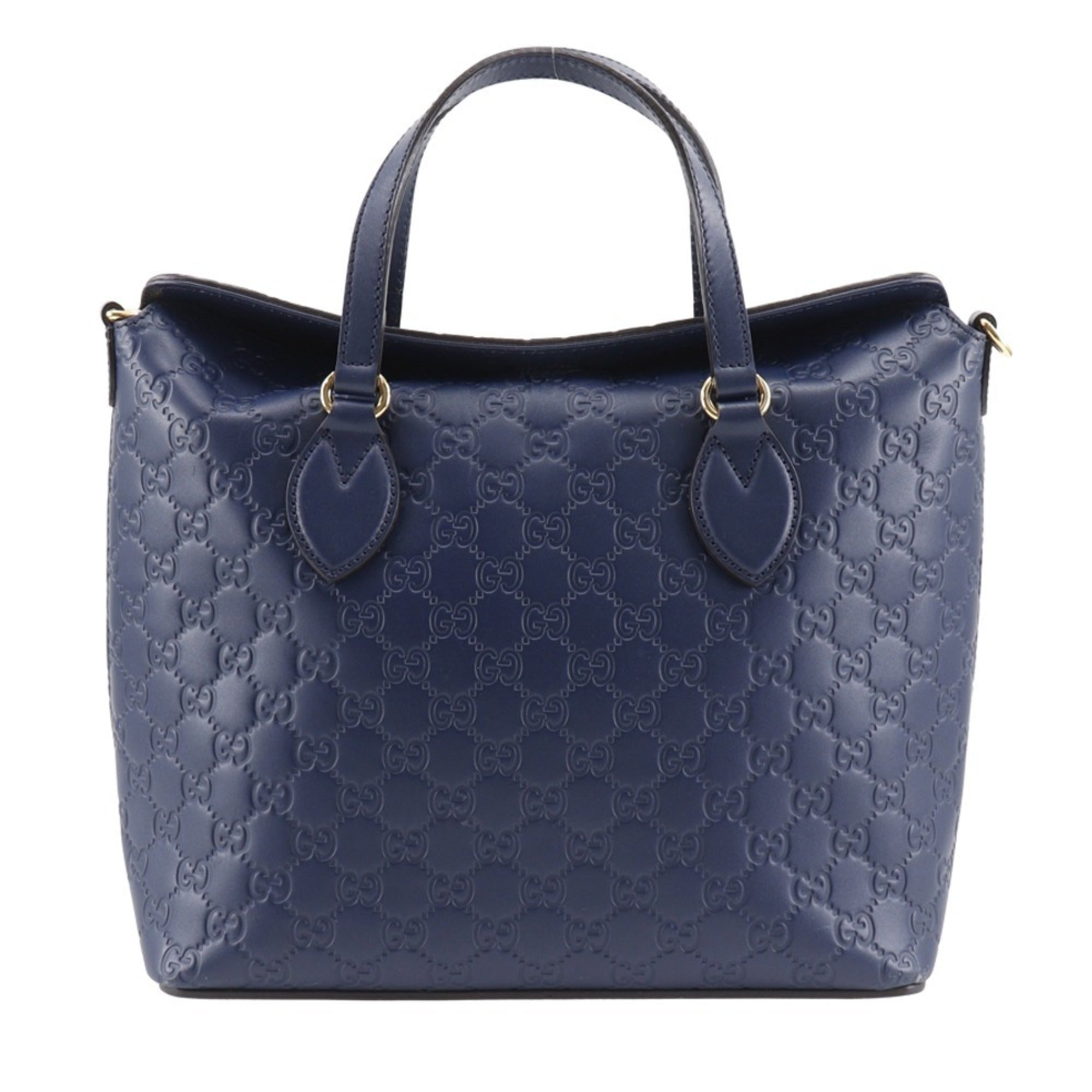 Gucci Navy Leather Handbag (Pre-Owned)
