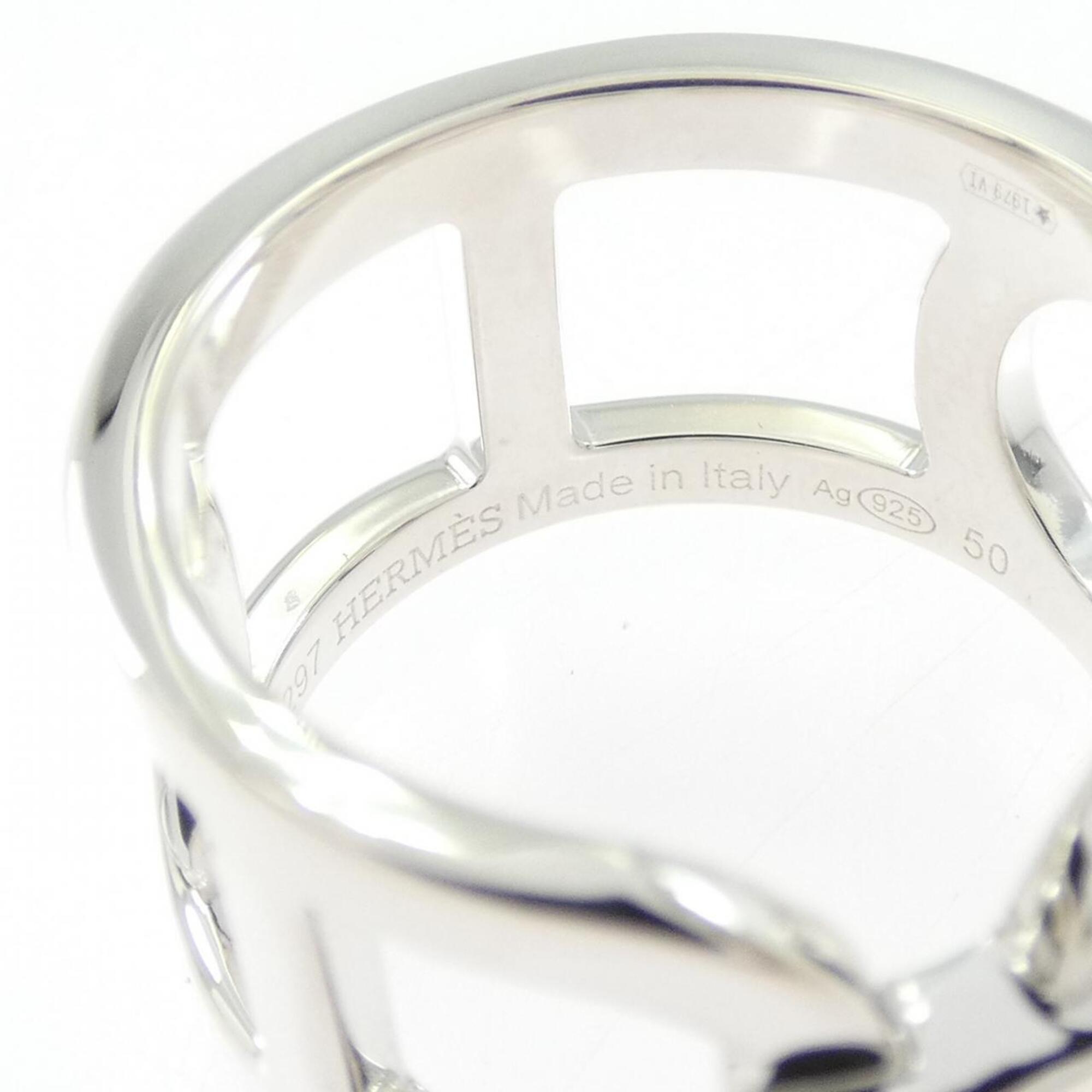 Hermes Silver Silver 925 Band Ring (Pre-Owned)