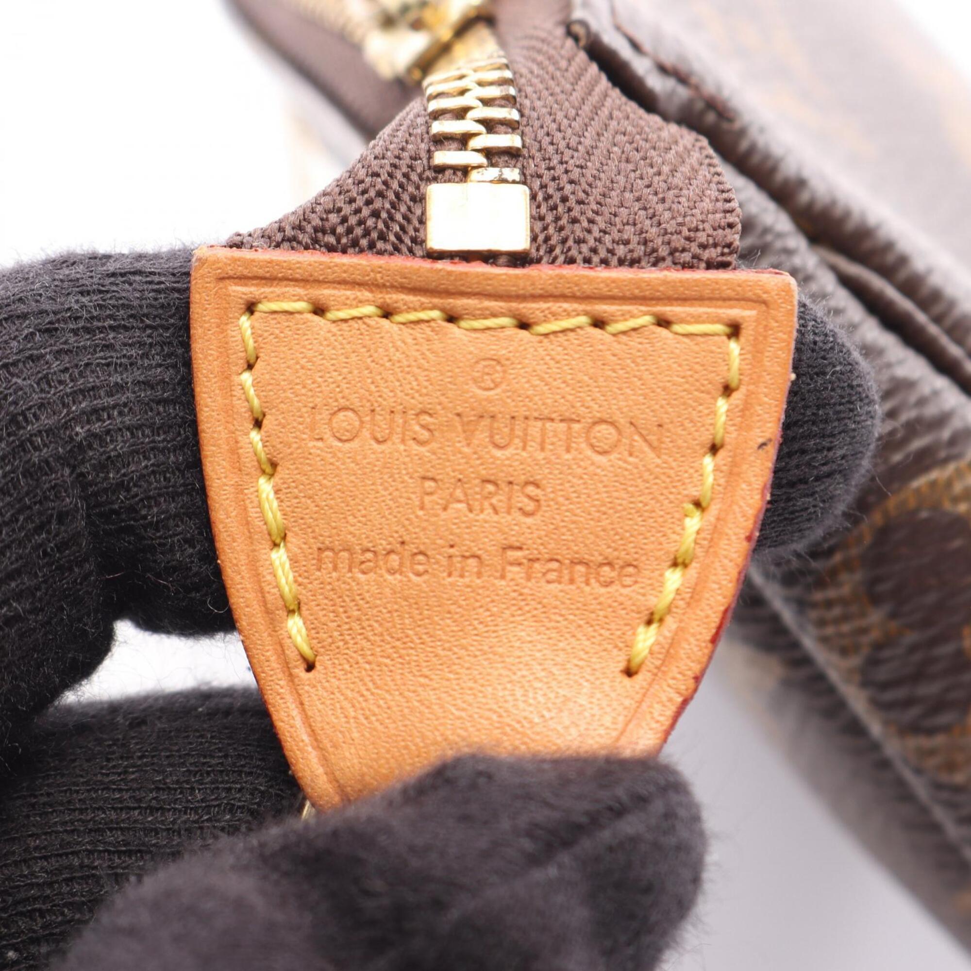 Louis Vuitton Brown Coated Canvas Leather Handbag Pochette (Pre-Owned)