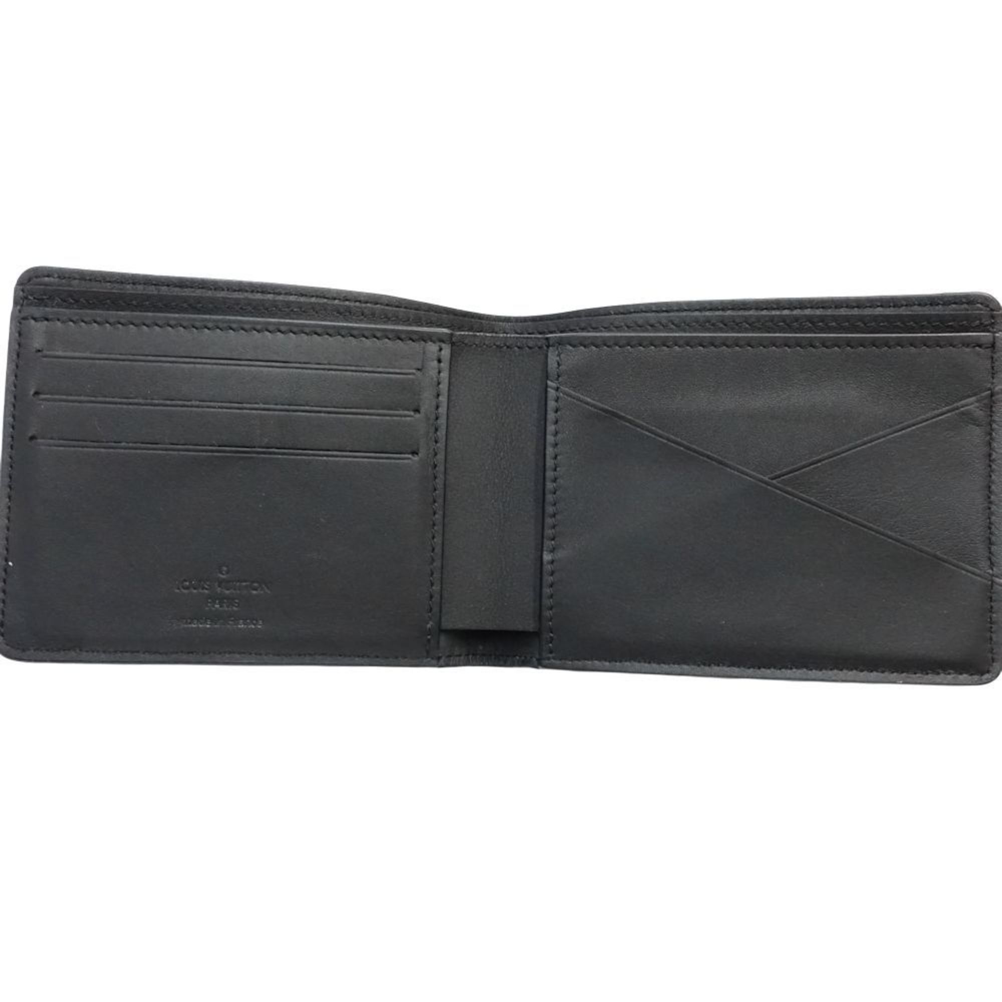 Louis Vuitton Black Leather Wallet (Bi-Fold) (Pre-Owned)