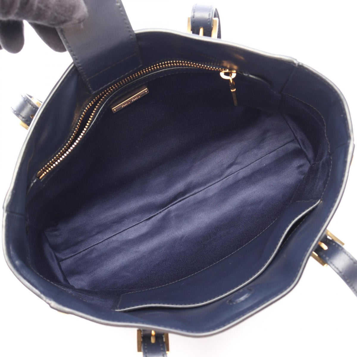 Miu Miu Navy Leather Handbag Tote Bag (Pre-Owned)