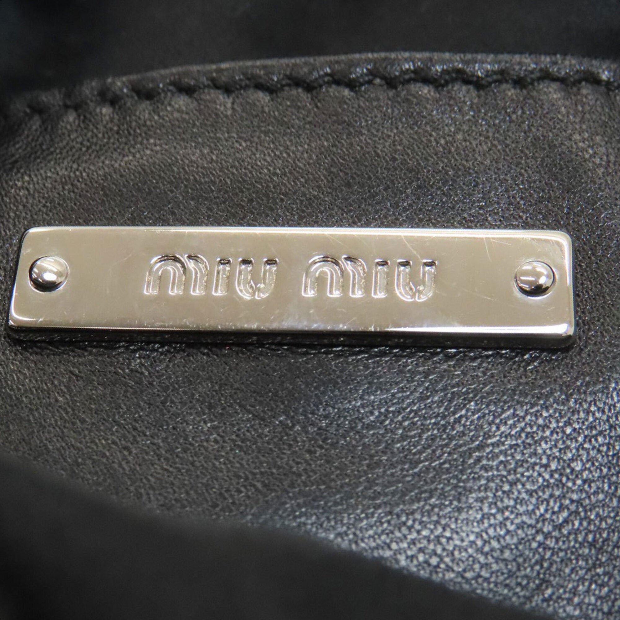 Miu Miu Black Leather Pouch Shoulder Bag (Pre-Owned)
