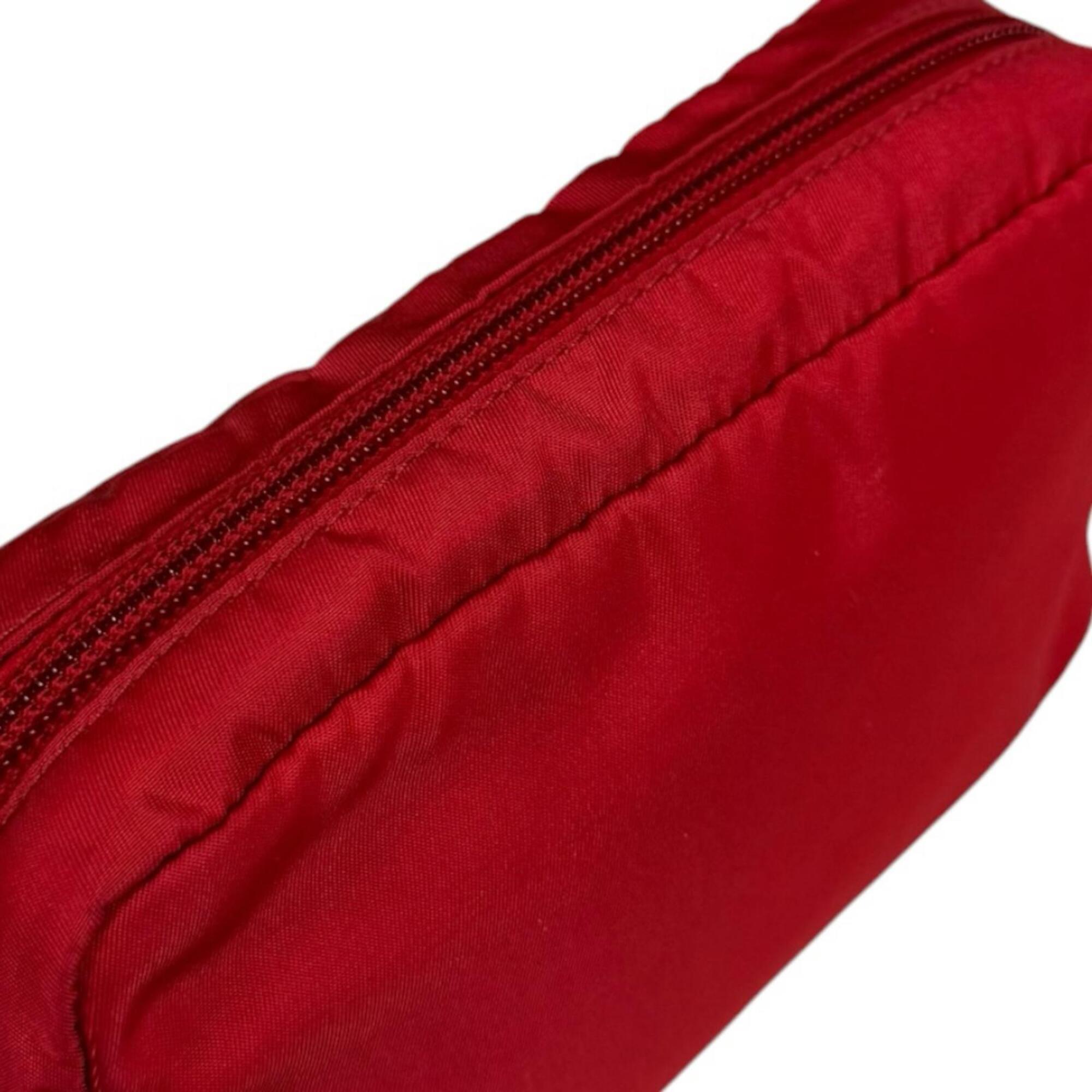 Prada Red Color Nylon Handbag (Pre-Owned)