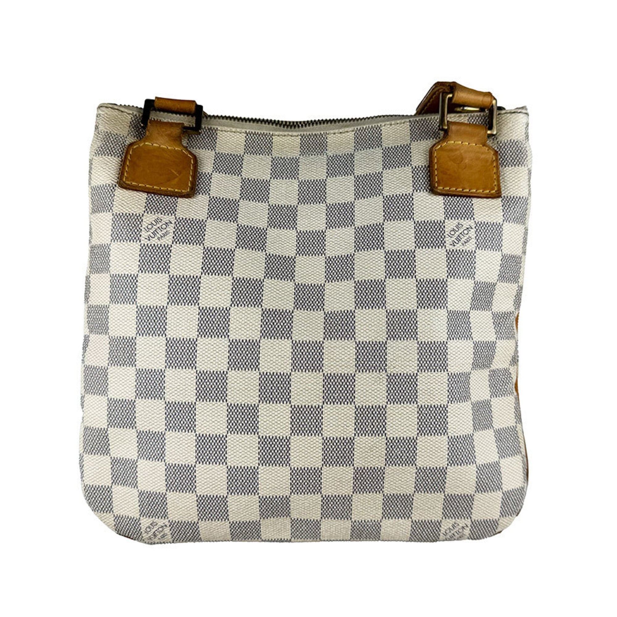 Louis Vuitton Ivory Damier Azur Canvas Pochette Shoulder Bag (Pre-Owned)