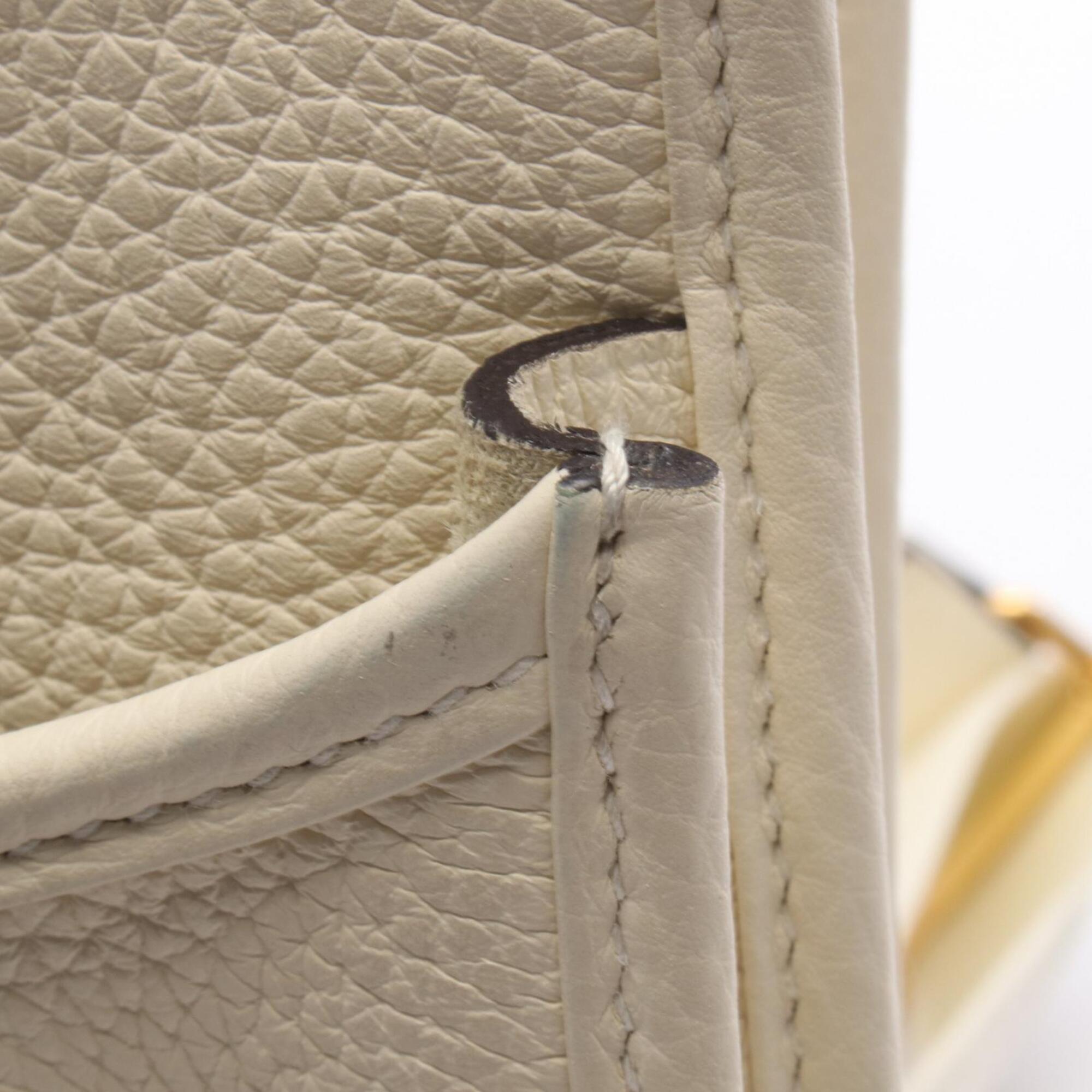 Hermes White Taurillon Clemence Leather Shoulder Bag (Pre-Owned)