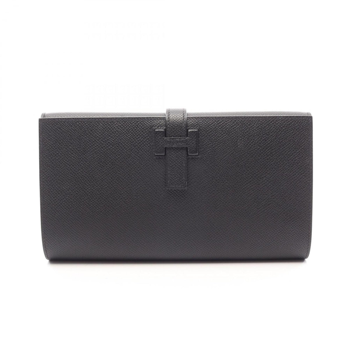 Hermes Black Epsom Leather Leather Long Wallet (Bi-Fold) (Pre-Owned)