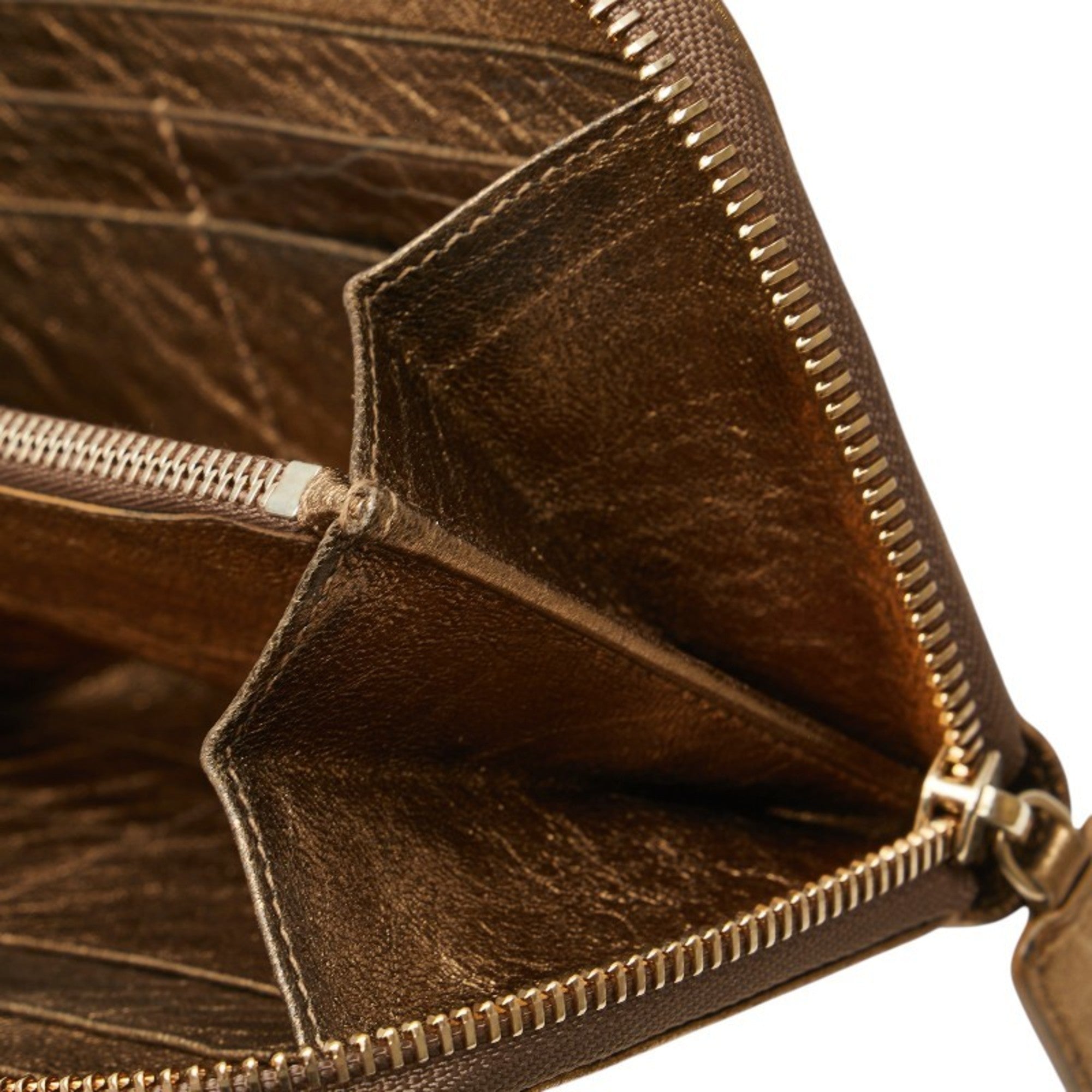 Bvlgari Collezione Gold Leather Long Wallet (Bi-Fold) (Pre-Owned)
