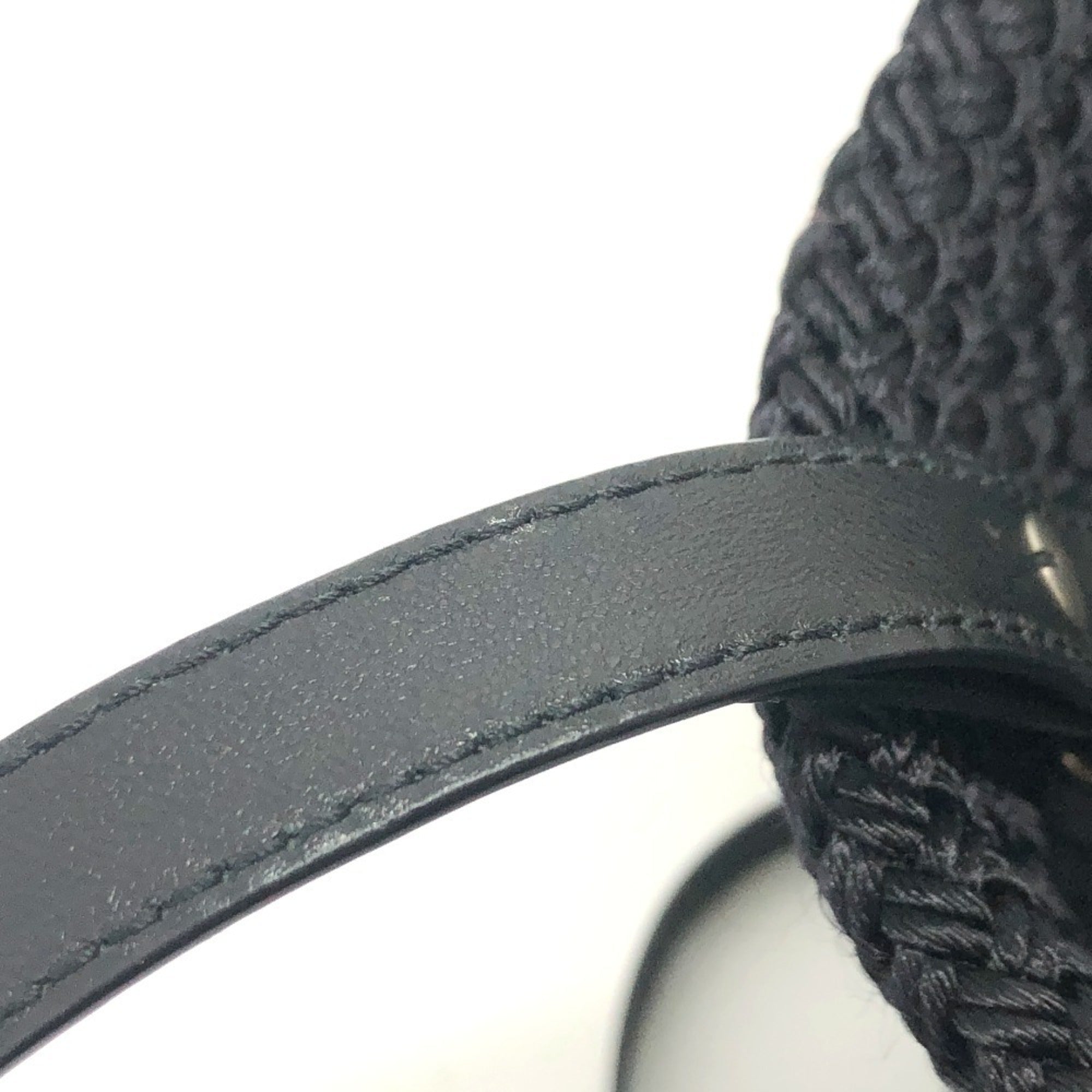Balenciaga Black Nylon Leather Basket Shoulder Bag (Pre-Owned)
