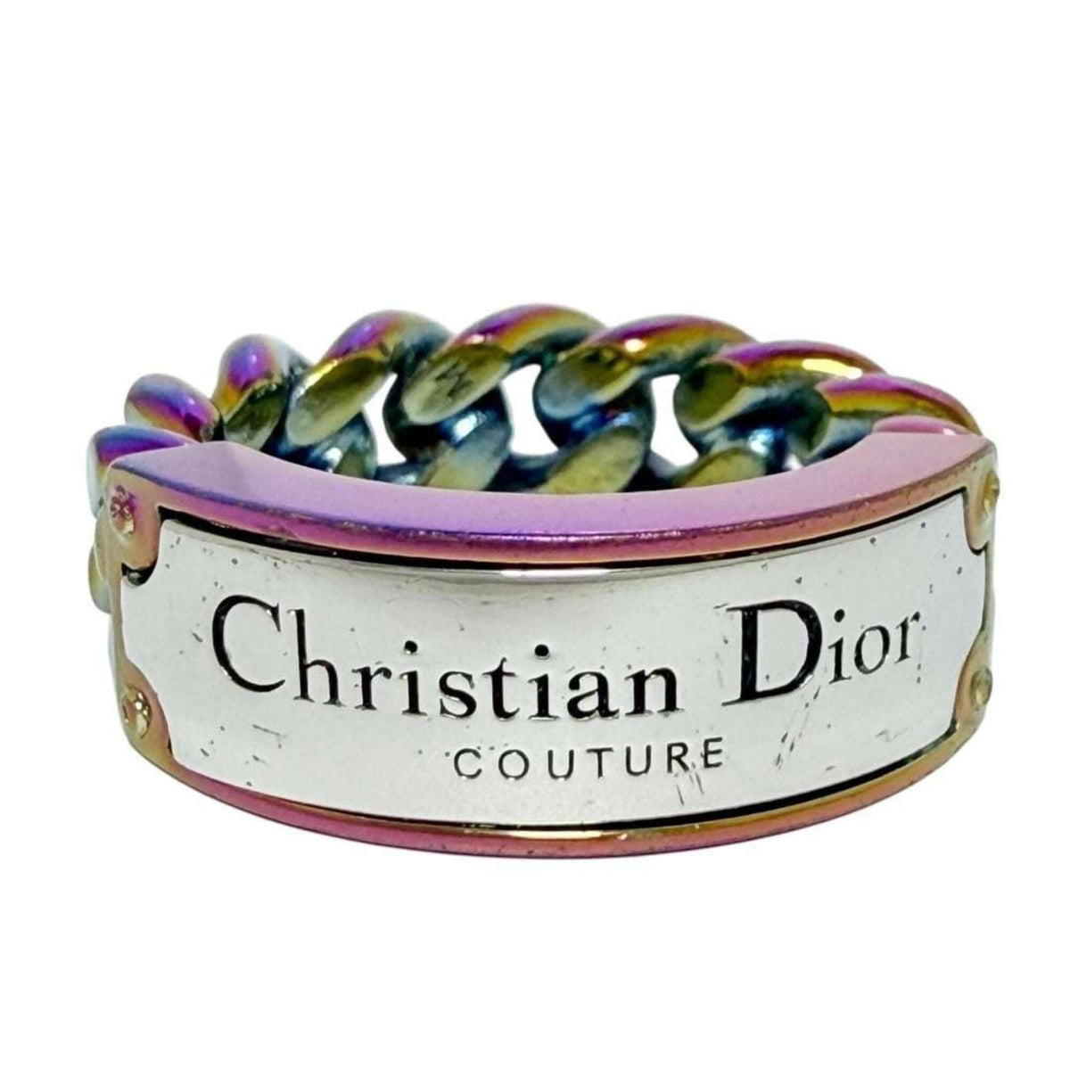 Christian Dior Multi-Color Metal Band Ring (Pre-Owned)