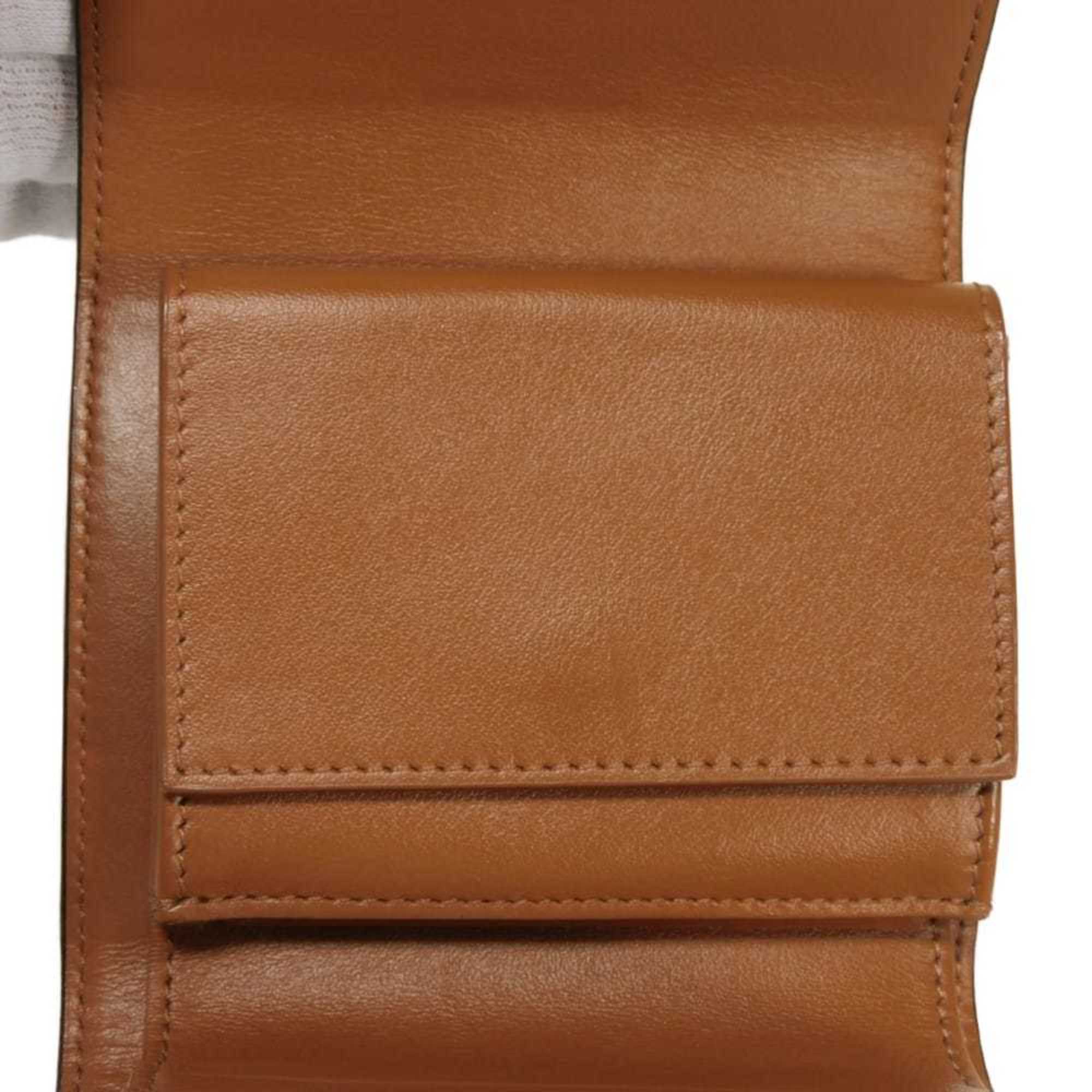 Celine Black Brown Coated Canvas Leather Wallet (Tri-Fold) (Pre-Owned)