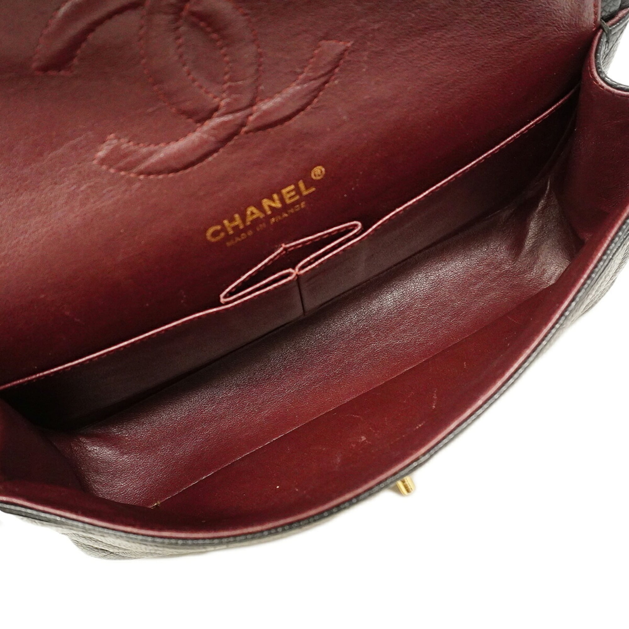 Chanel Black Grained Calfskin Shoulder Bag (Pre-Owned)