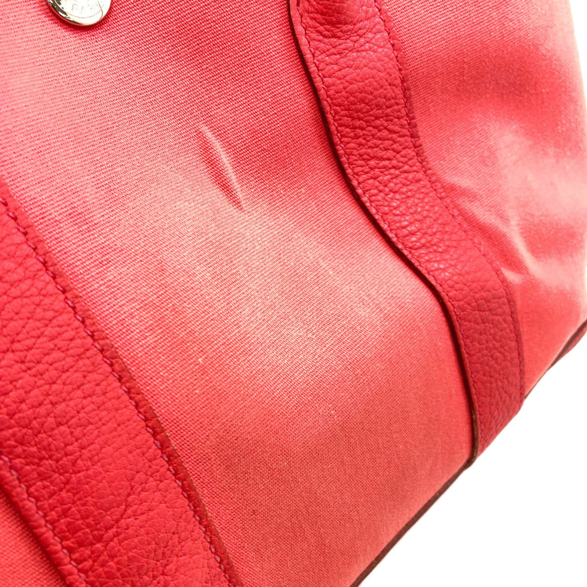 Hermes Pink Toile Officier Handbag (Pre-Owned)