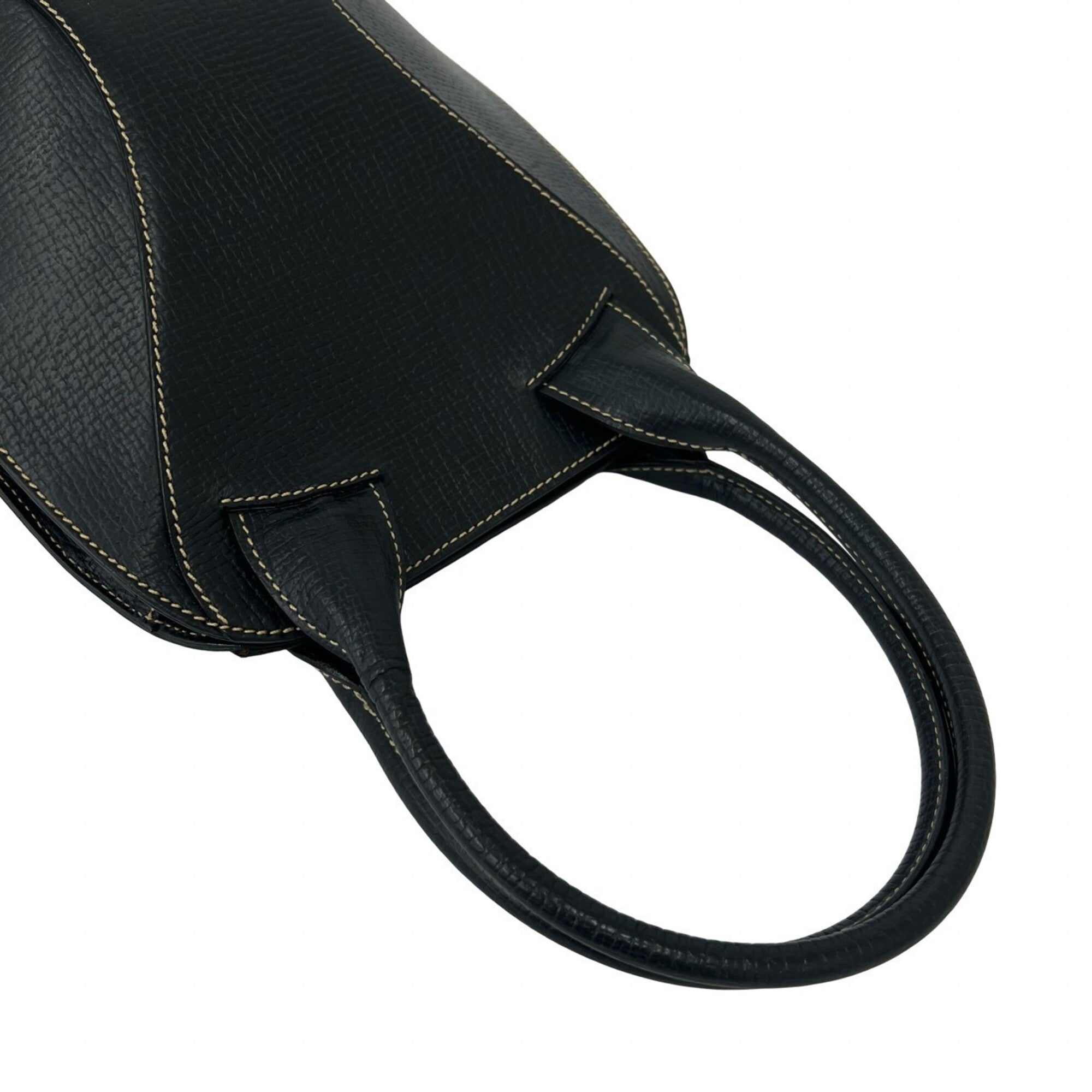 Loewe Navy Leather Boston Bag Handbag Tote Bag (Pre-Owned)