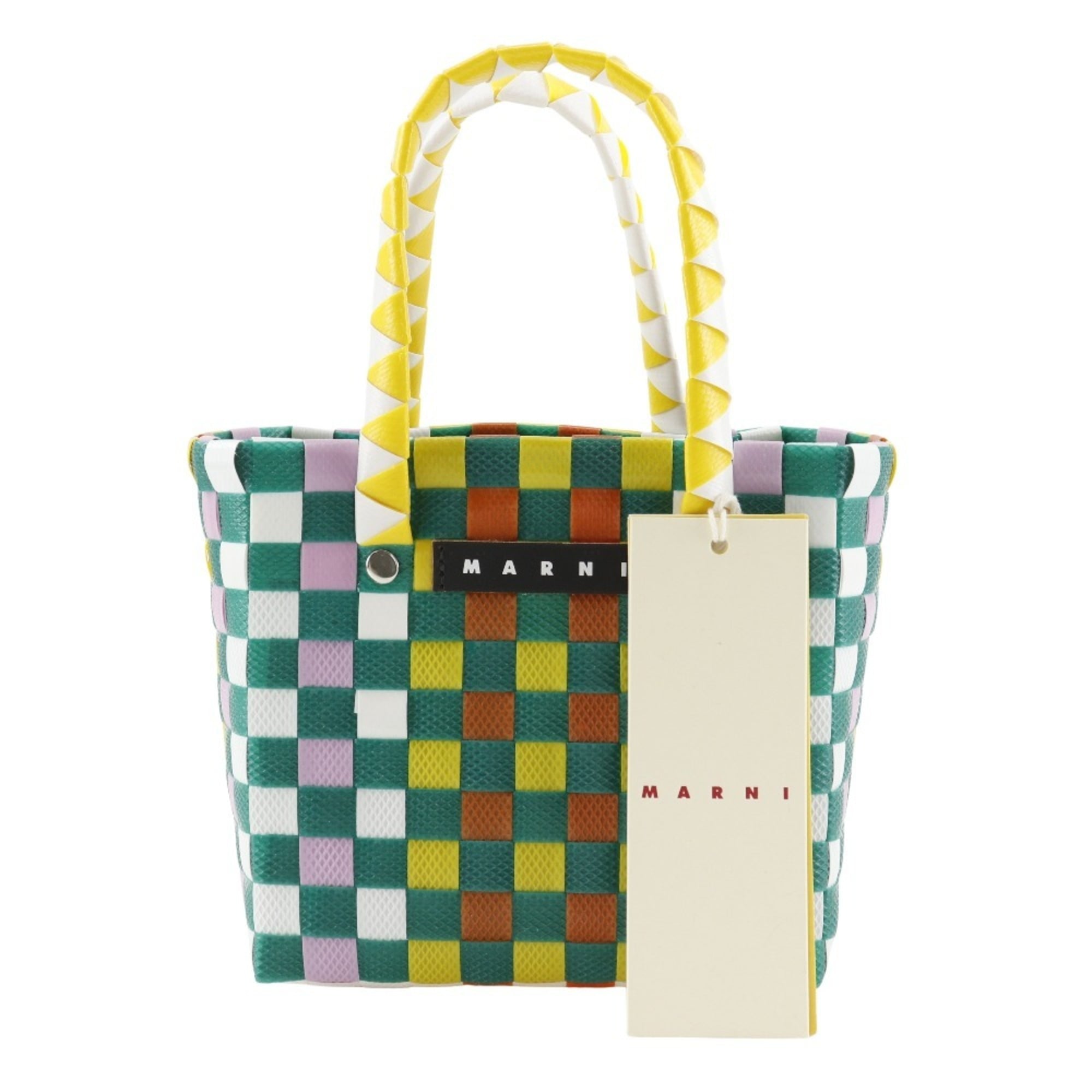 Marni Green Multi-Color Polypropylene Basket Handbag (Pre-Owned)