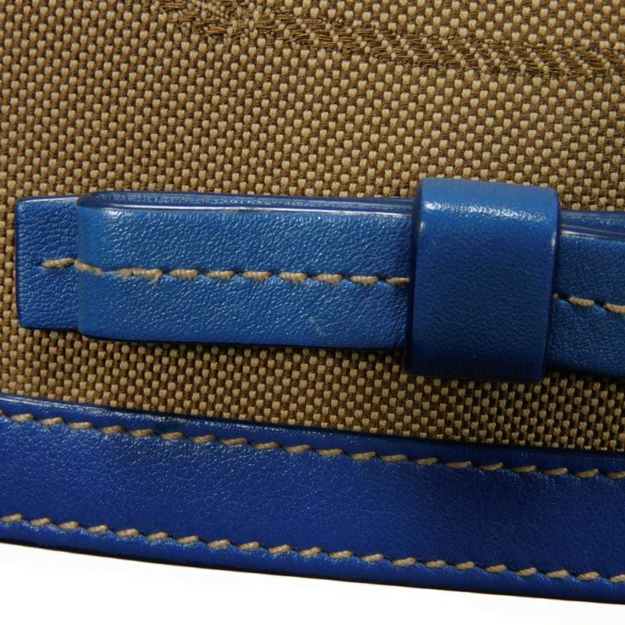 Prada Brown Canvas Leather Shoulder Bag (Pre-Owned)