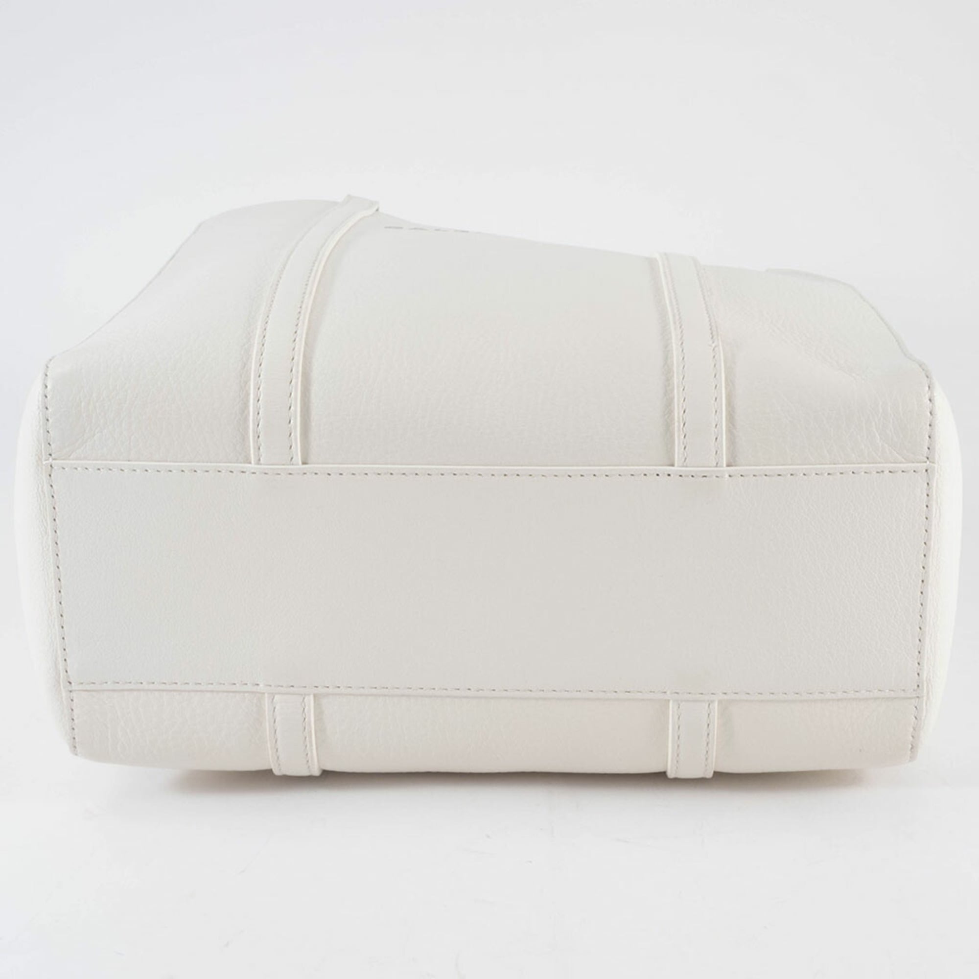 Balenciaga White Leather Shoulder Bag Tote Bag (Pre-Owned)