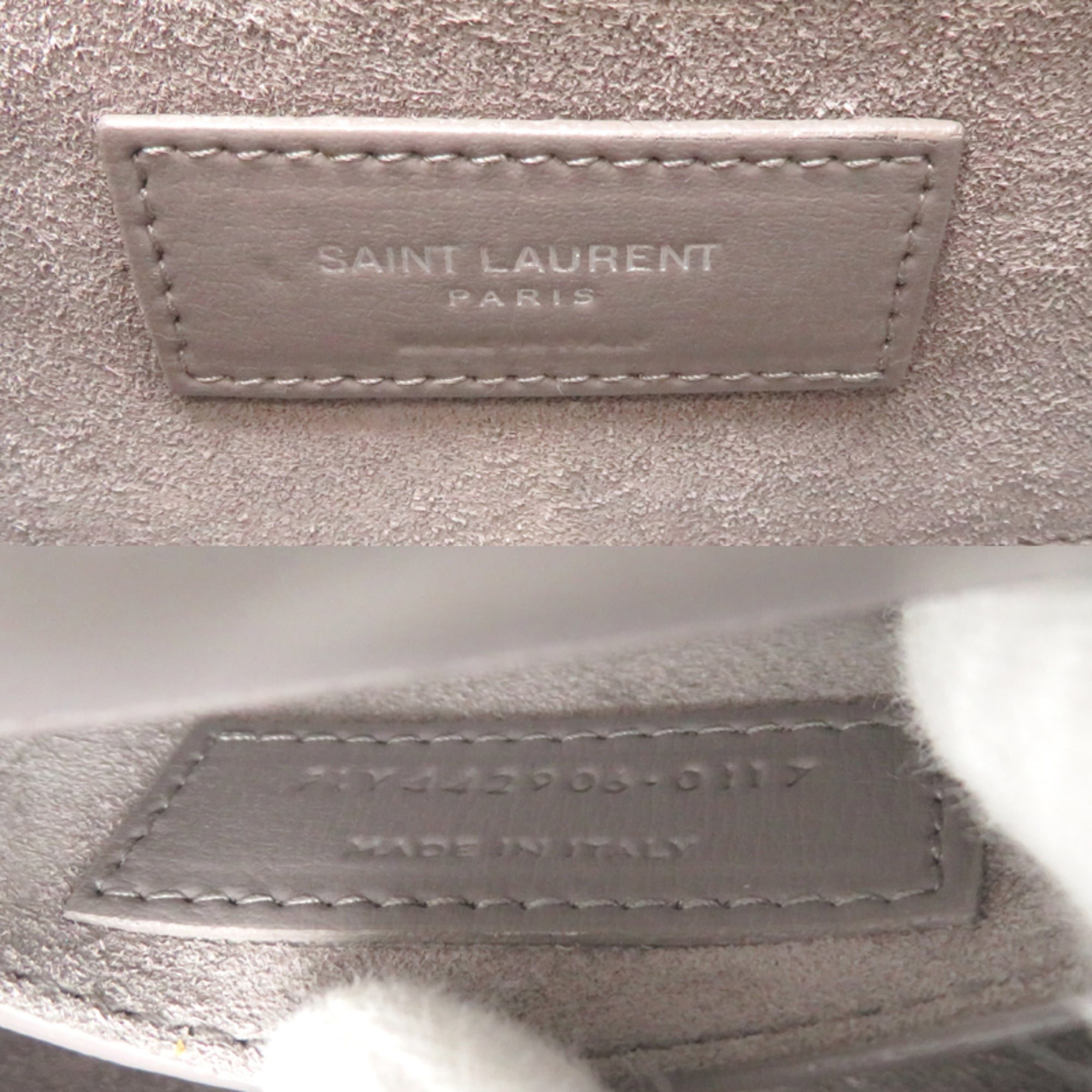 Saint Laurent Grayish Leather Shoulder Bag (Pre-Owned)