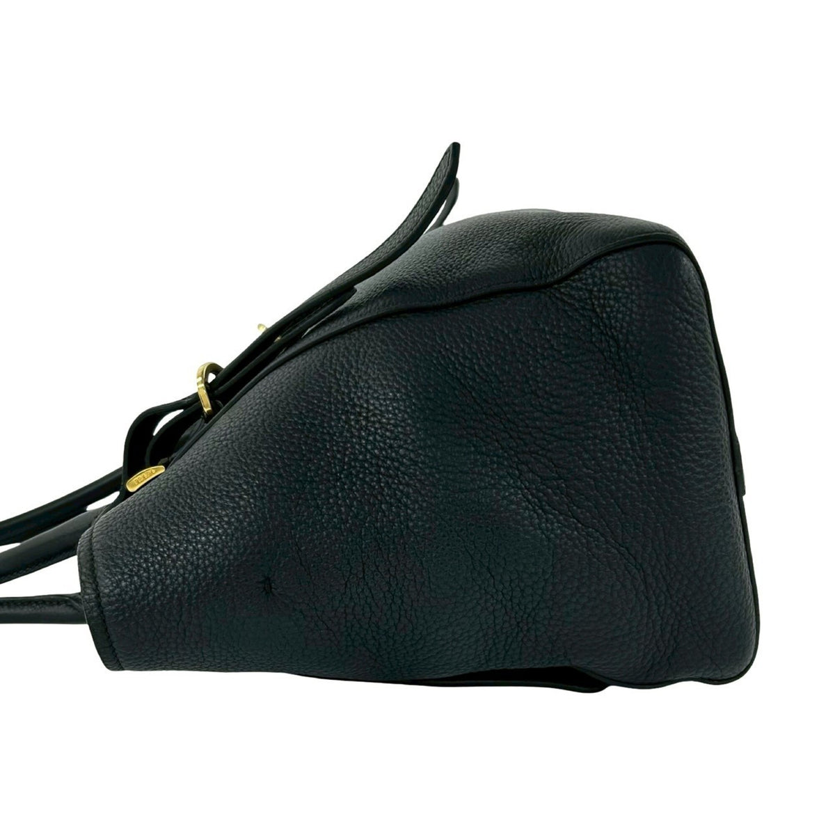 Prada Black Leather Handbag Shoulder Bag Tote Bag (Pre-Owned)