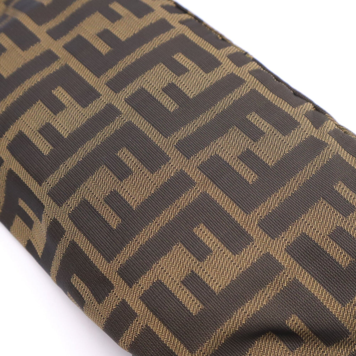Fendi Zucca Brown Canvas Leather Shoulder Bag (Pre-Owned)