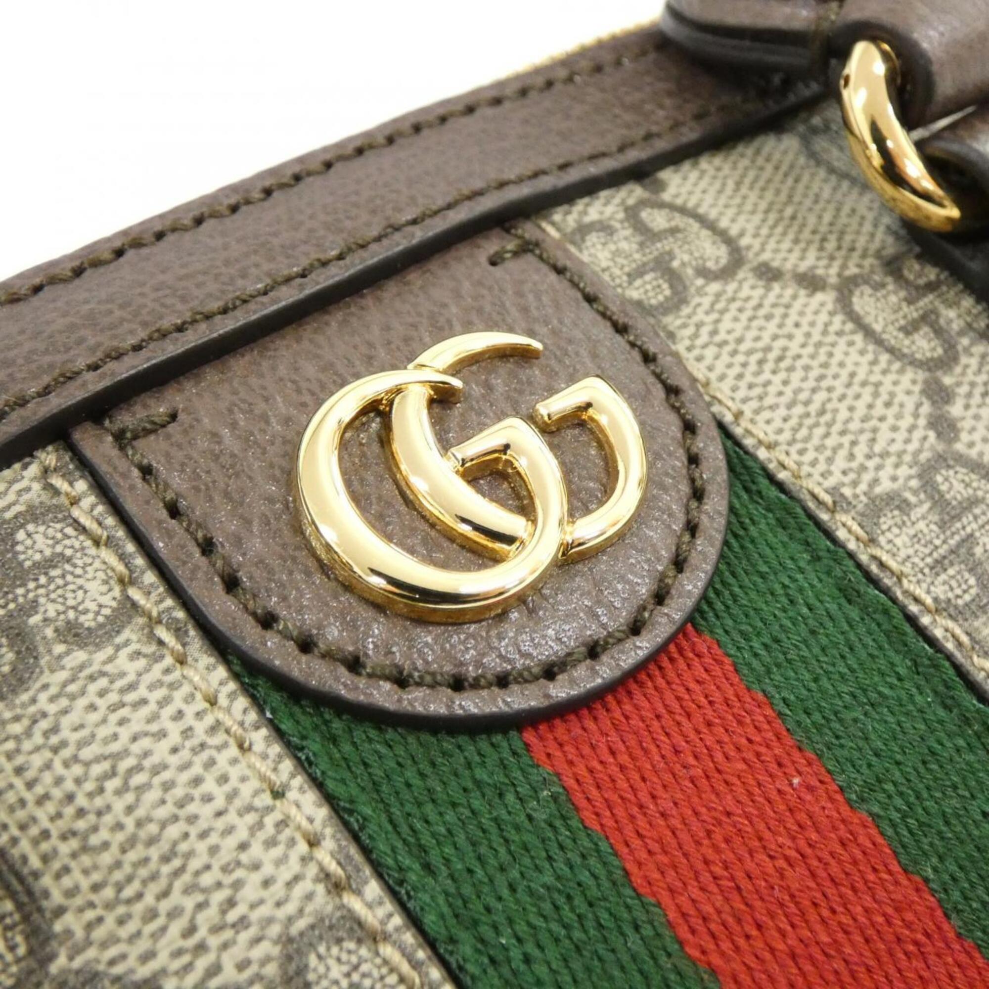 Gucci Ophidia Beige Brown Gg Supreme Canvas Handbag (Pre-Owned)