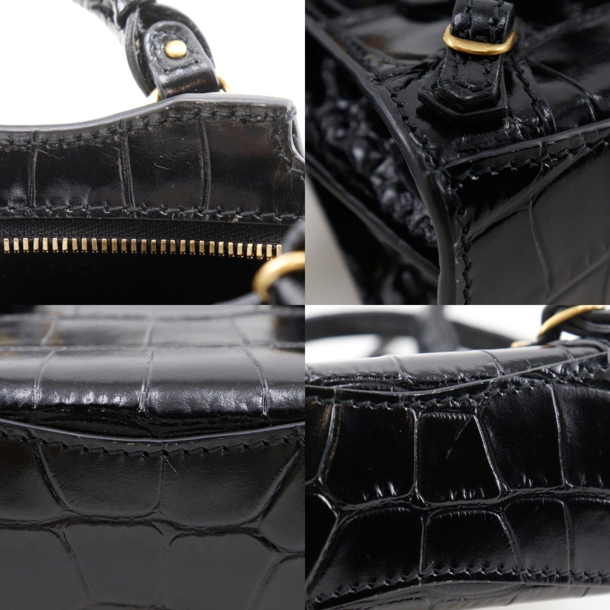 Balenciaga Black Leather Pochette Shoulder Bag (Pre-Owned)
