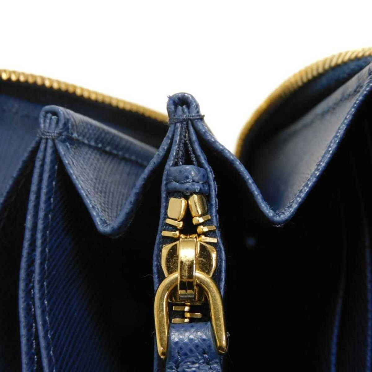 Prada Blue Saffiano Long Wallet (Bi-Fold) (Pre-Owned)