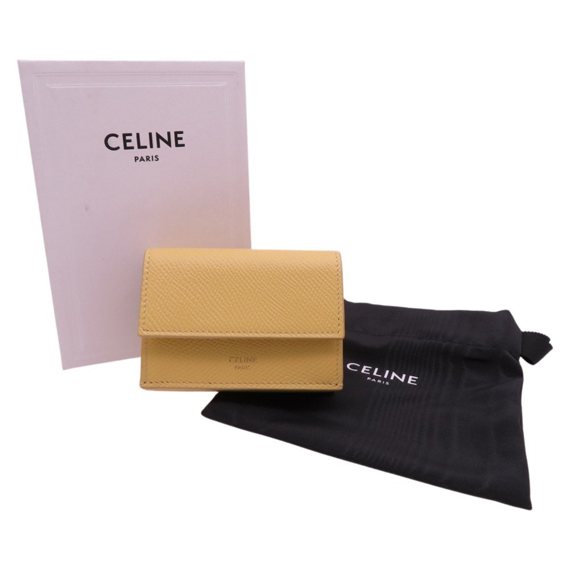 Celine Yellow Leather Wallet (Tri-Fold) (Pre-Owned)