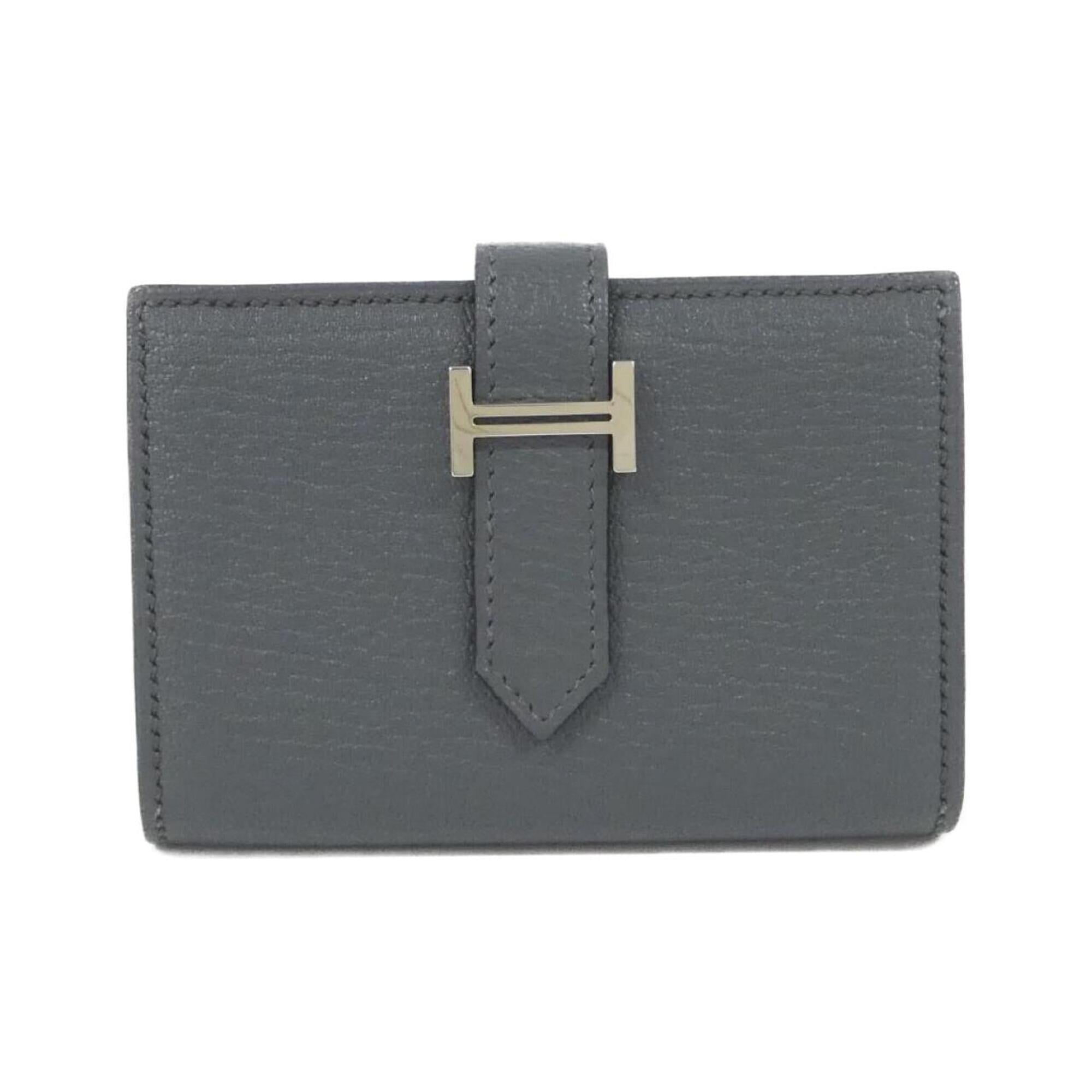 Hermes Gray Chevre Leather Wallet (Bi-Fold) (Pre-Owned)