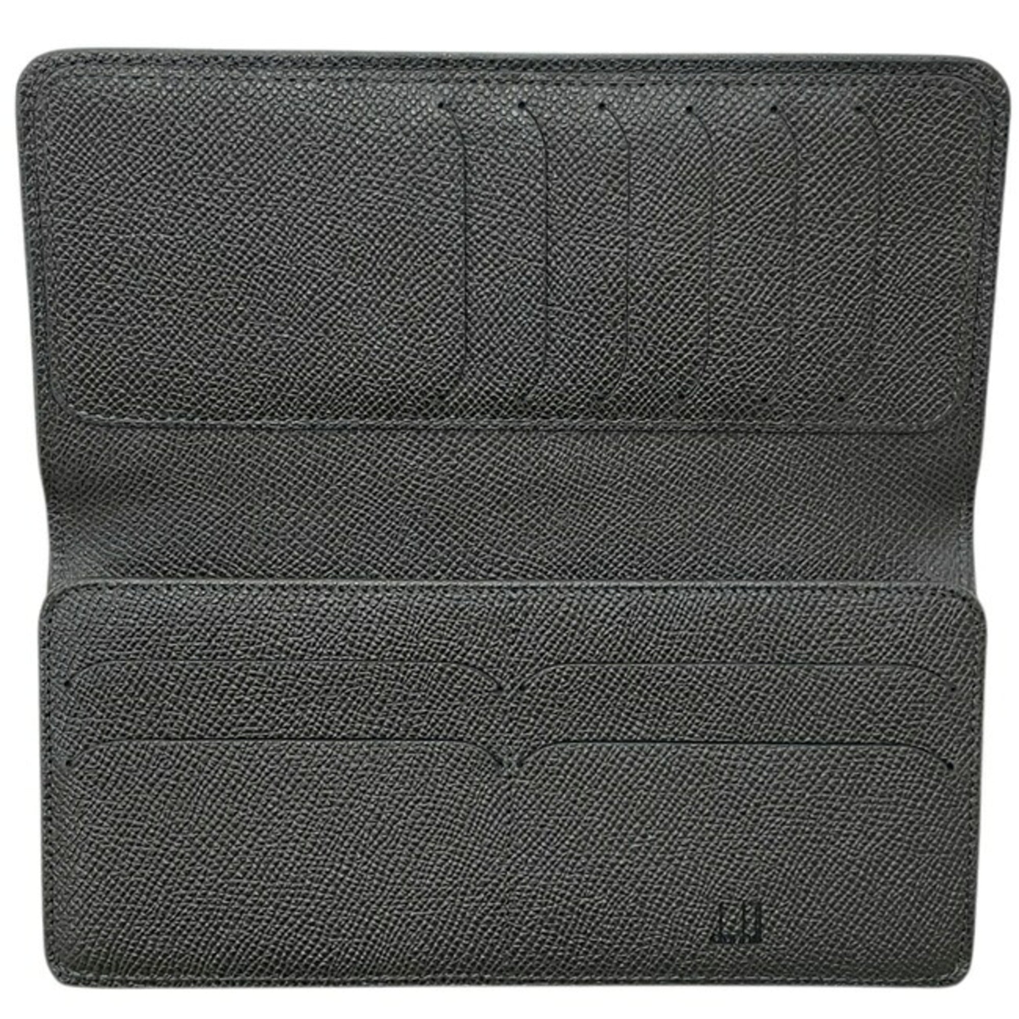 Dunhill Khaki Leather Long Wallet (Bi-Fold) (Pre-Owned)